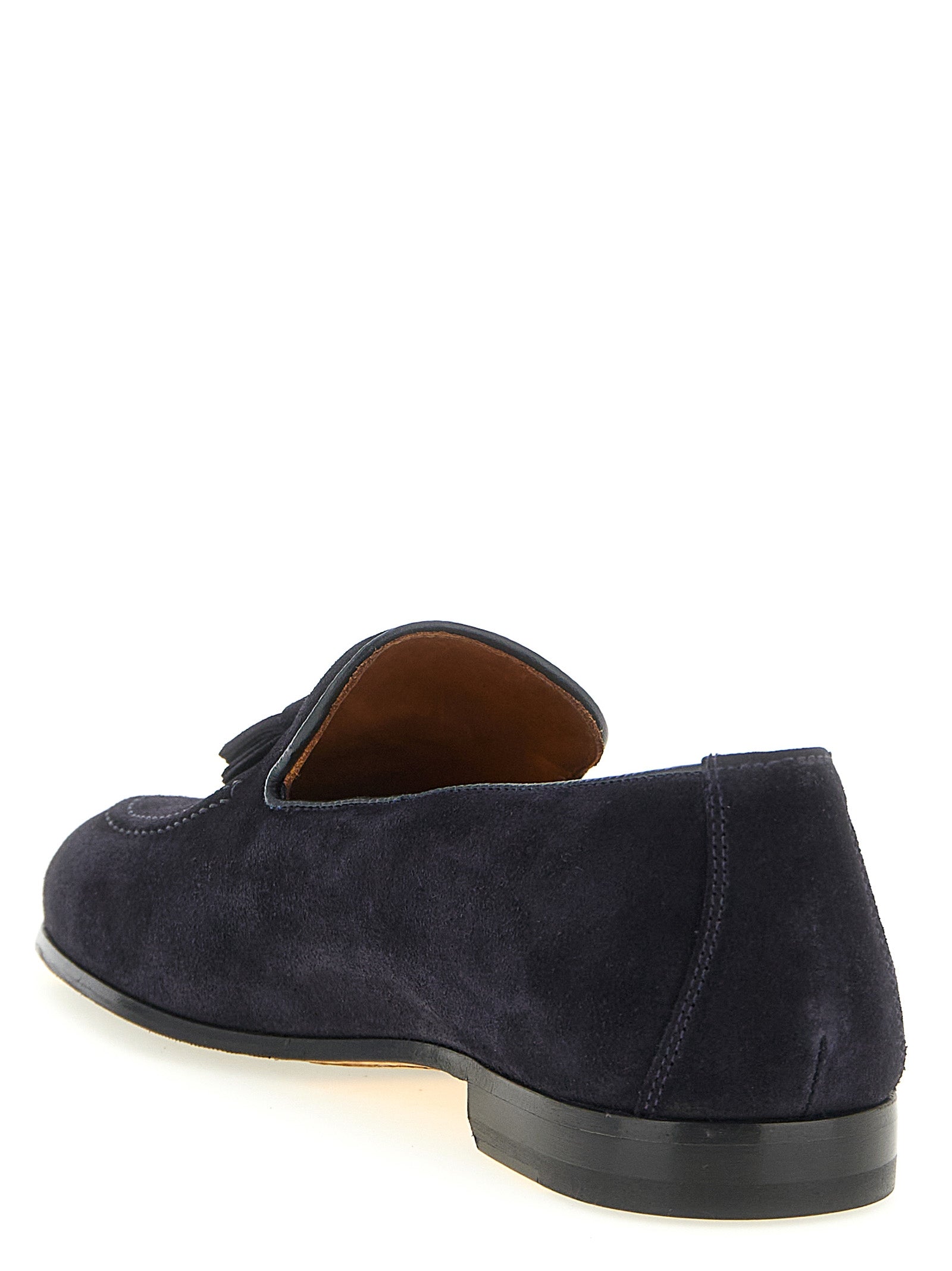 Doucal's Blue Calfskin Slip-On Loafers
