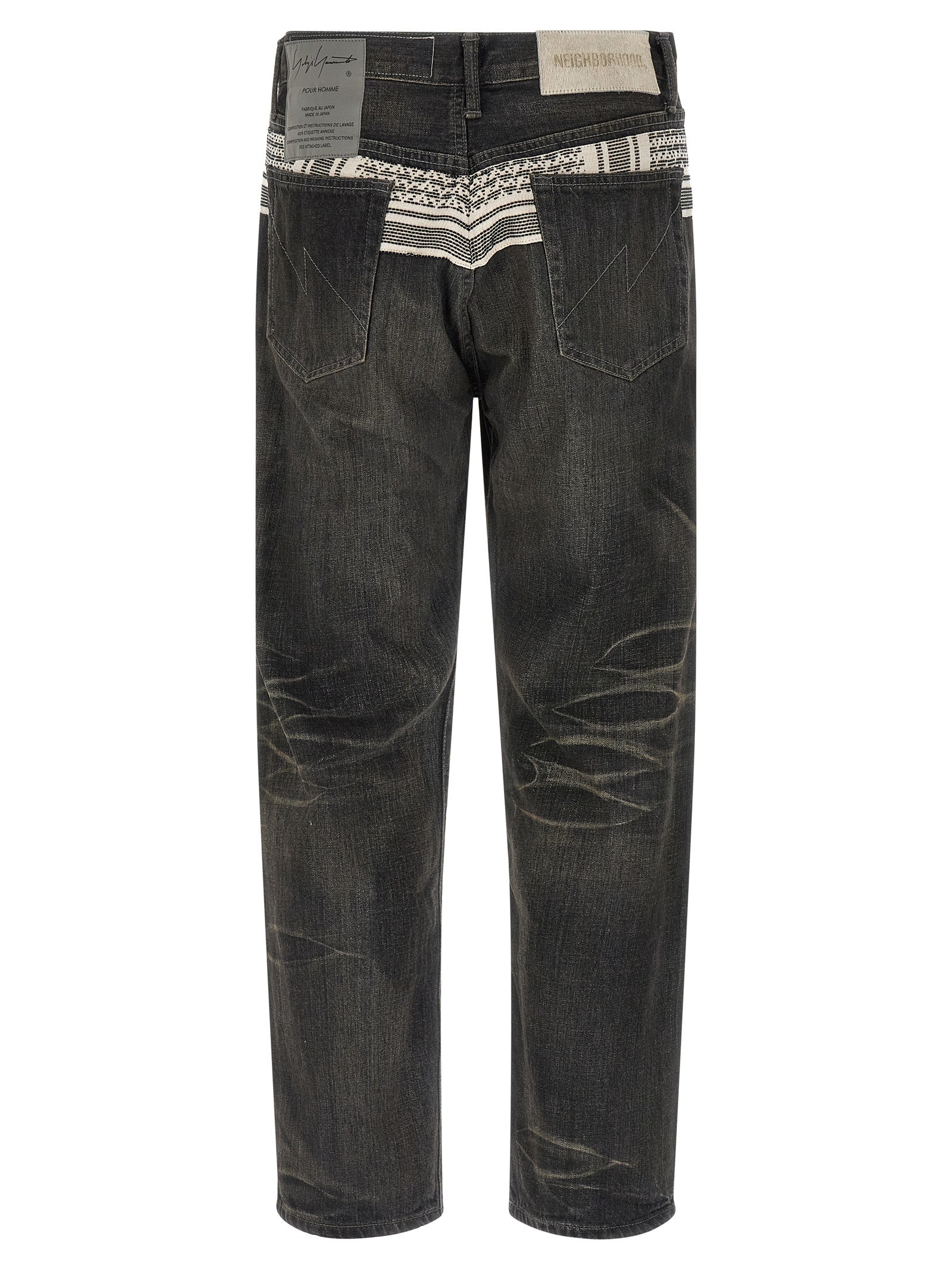 Yohji Yamamoto Black Cotton Tapered Jeans