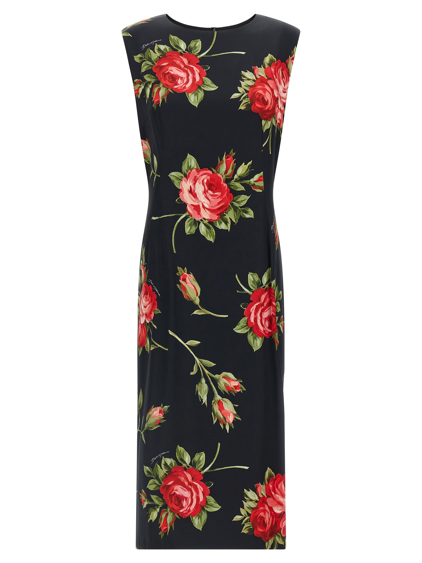 Dolce & Gabbana Black Viscose Midi Dress