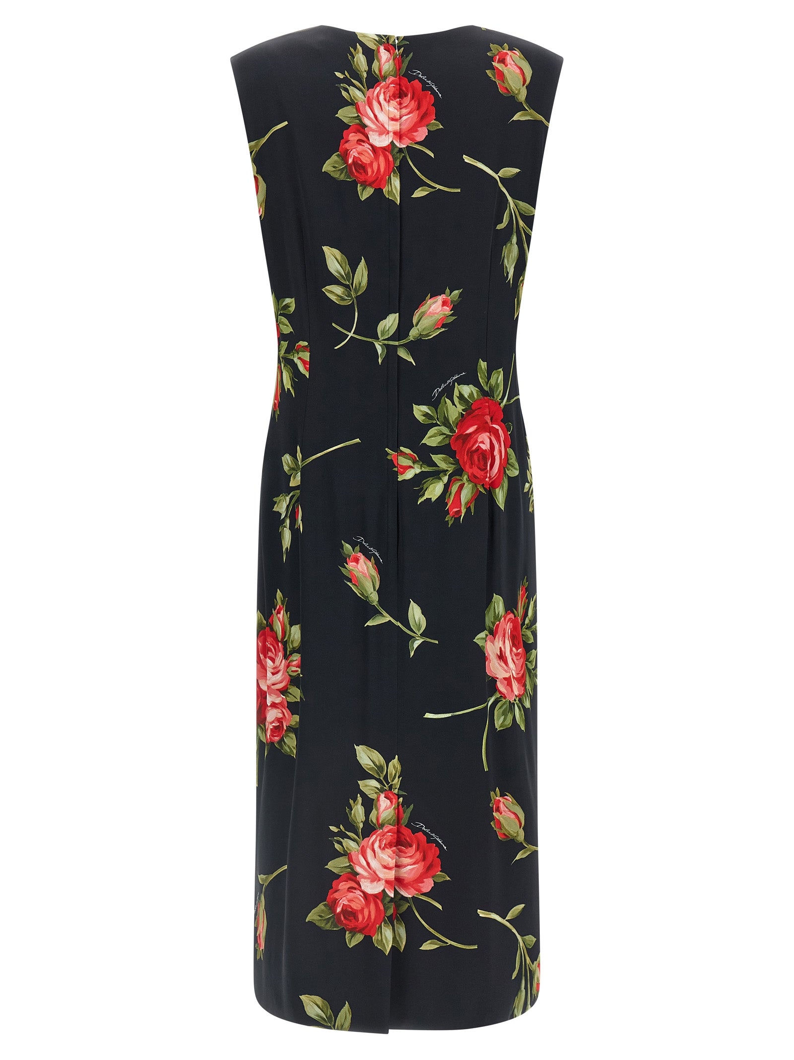 Dolce & Gabbana Black Viscose Midi Dress