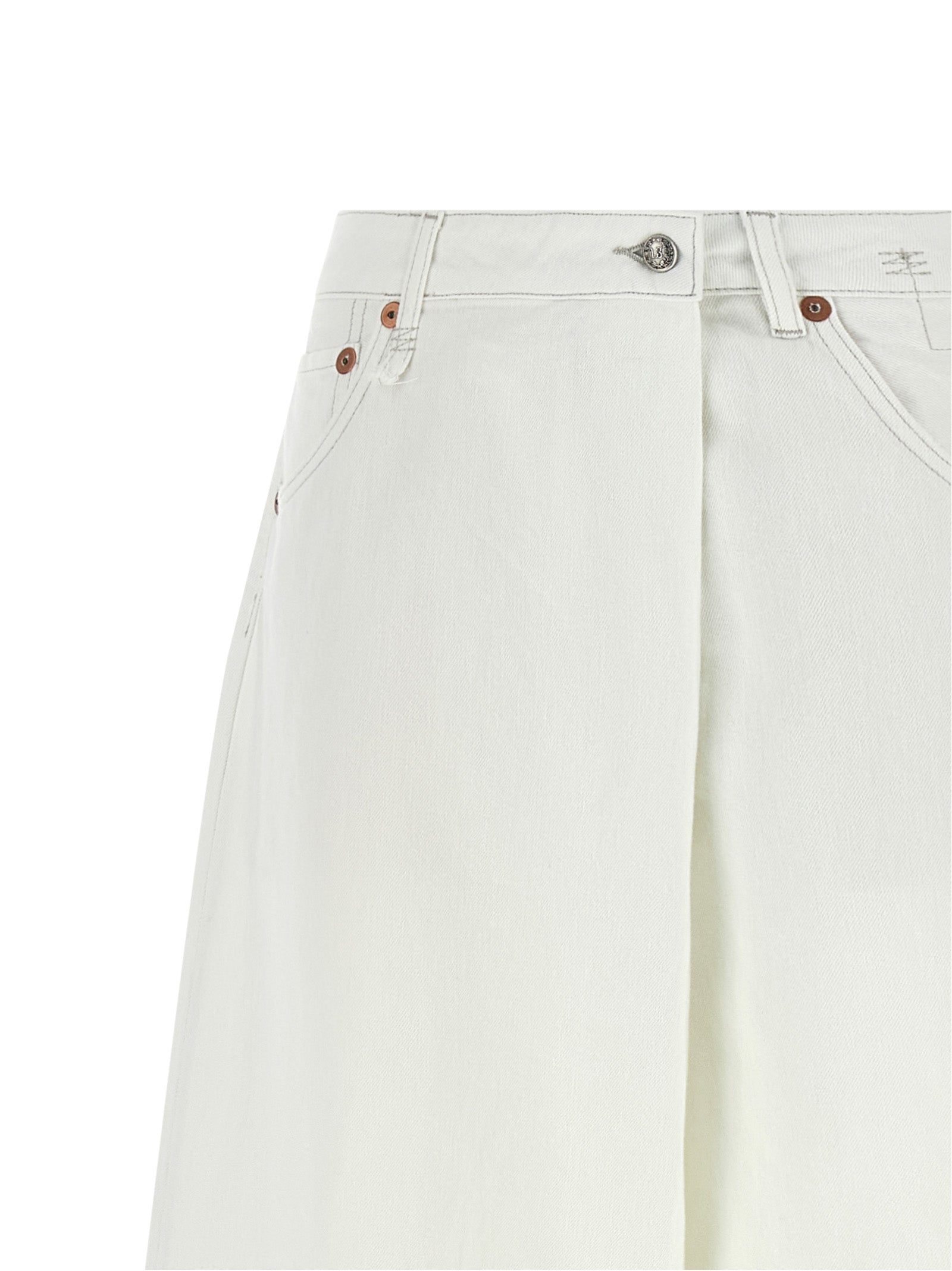 R13 White Cotton Jeans Denim