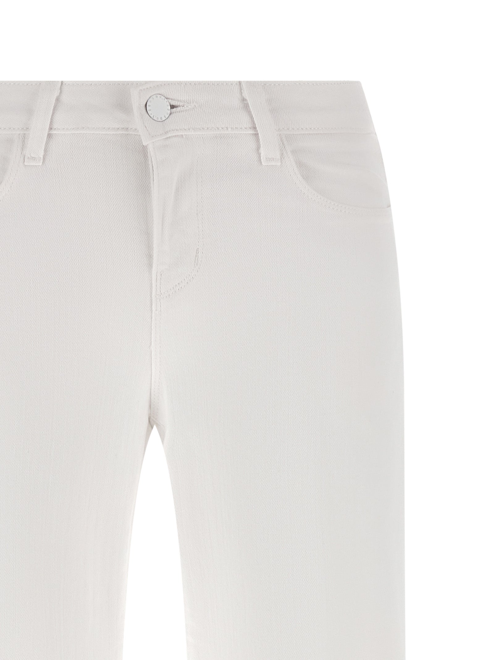 L'Agence White Cotton Straight-Leg Jeans