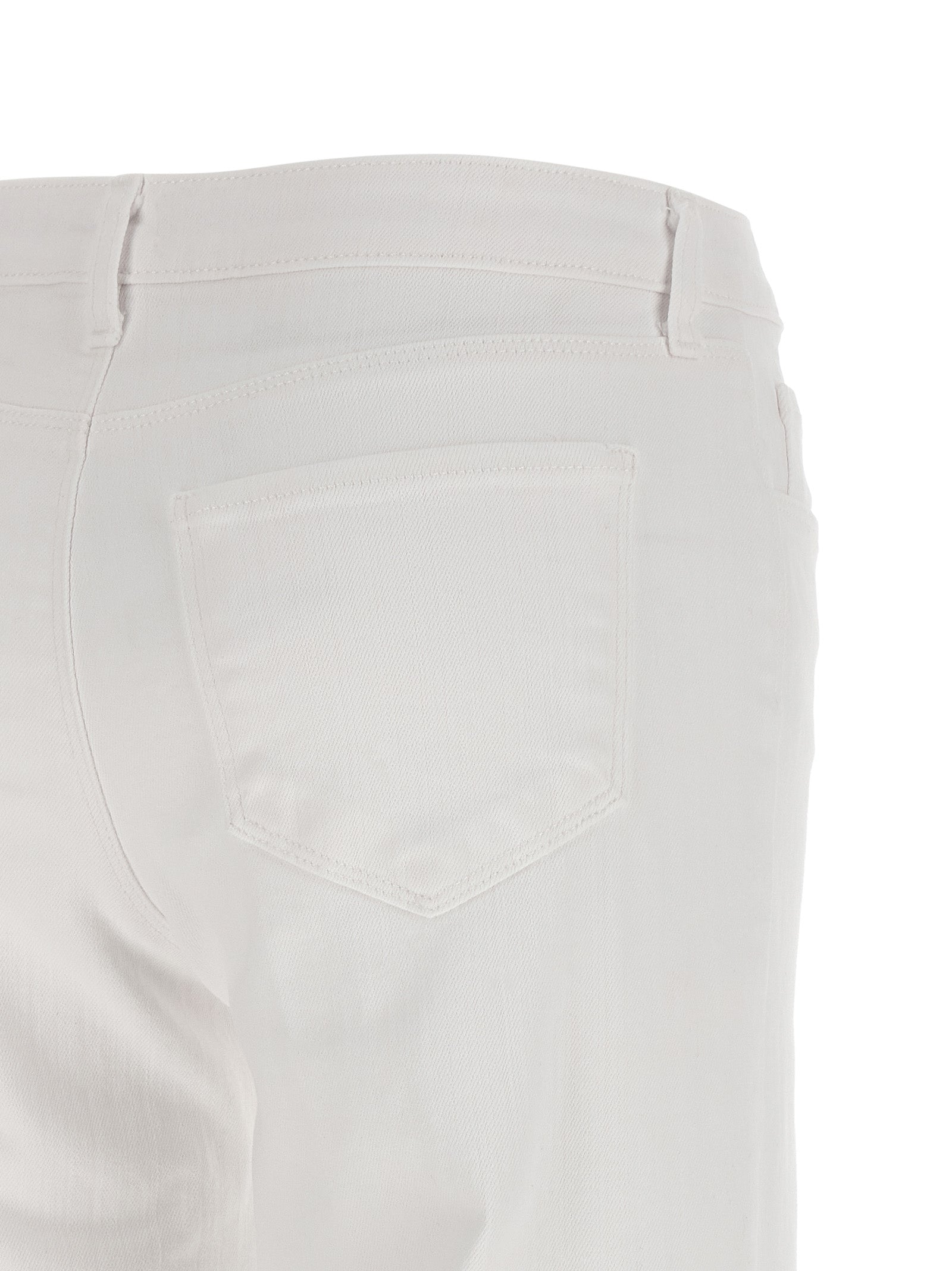 L'Agence White Cotton Straight-Leg Jeans