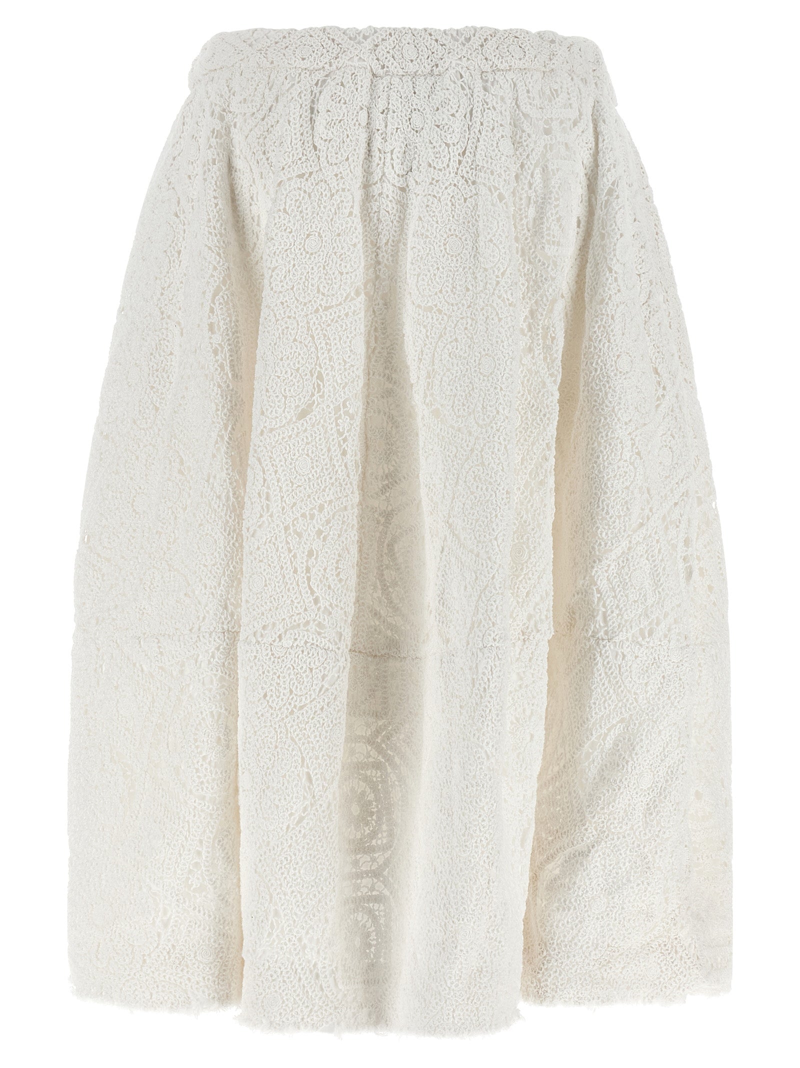 Comme Des Garçons White Cotton Midi Skirt