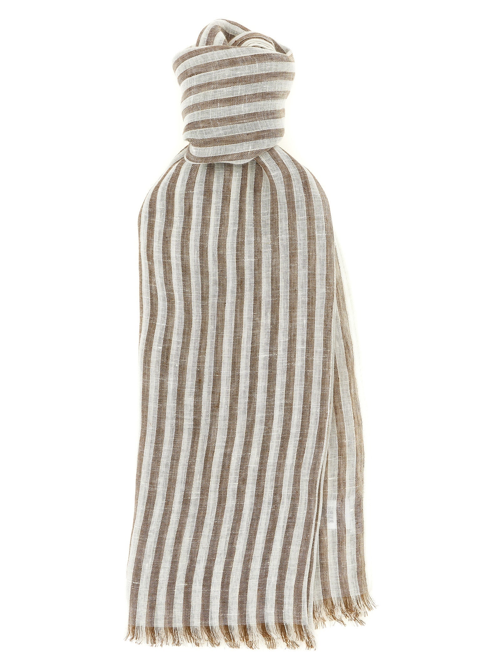 Brunello Cucinelli Brown Linen Scarf