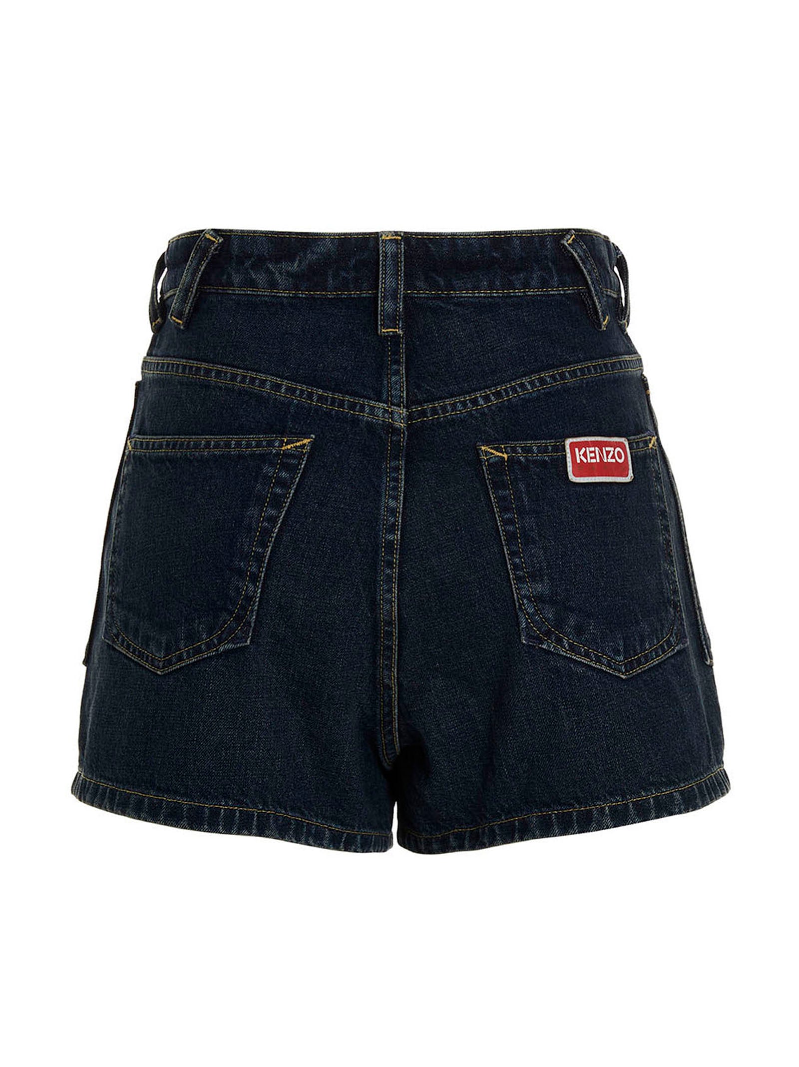 Kenzo Blue Cotton Bermuda Shorts