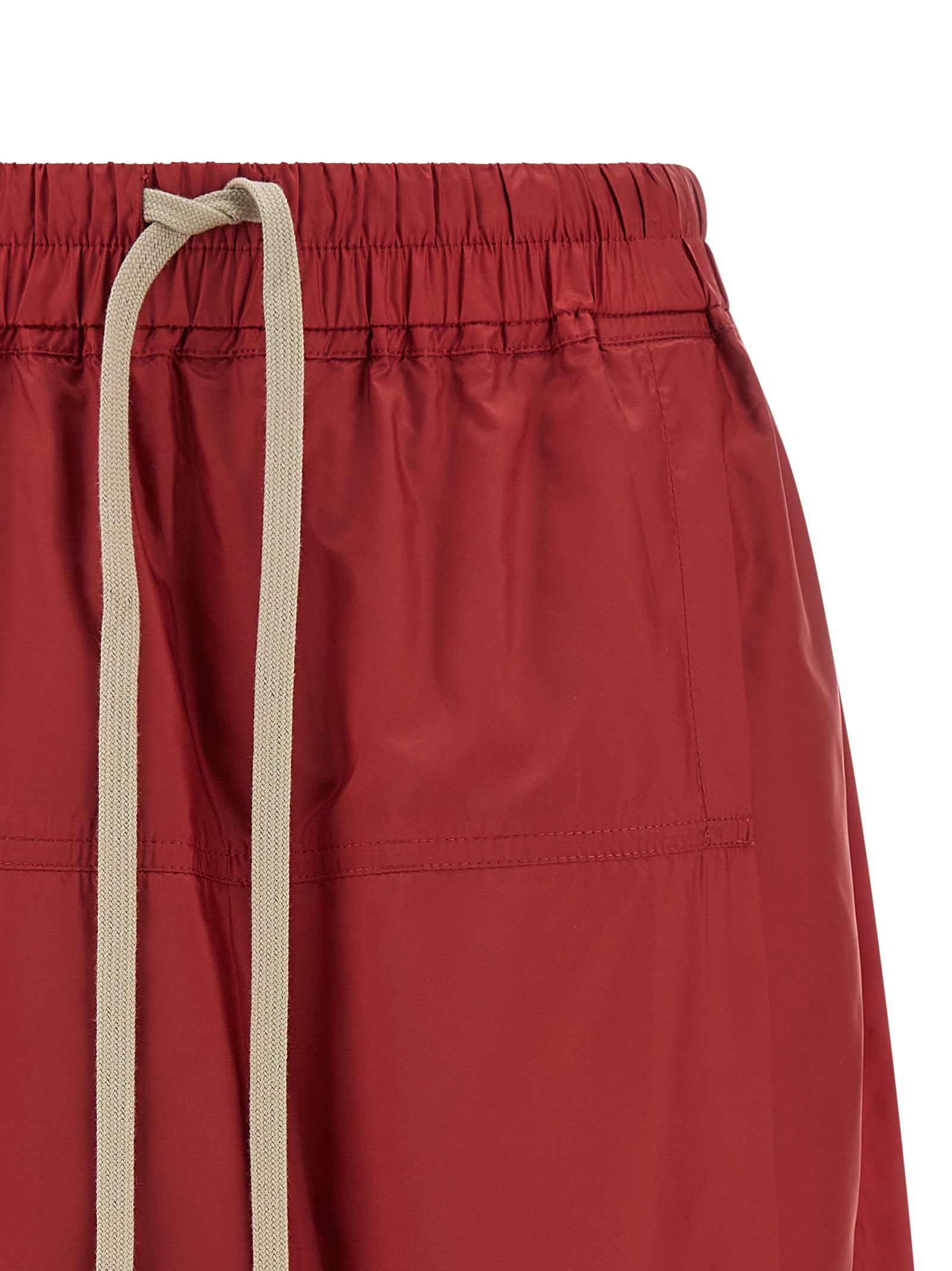 Rick Owens Red Polyester Bermuda Shorts