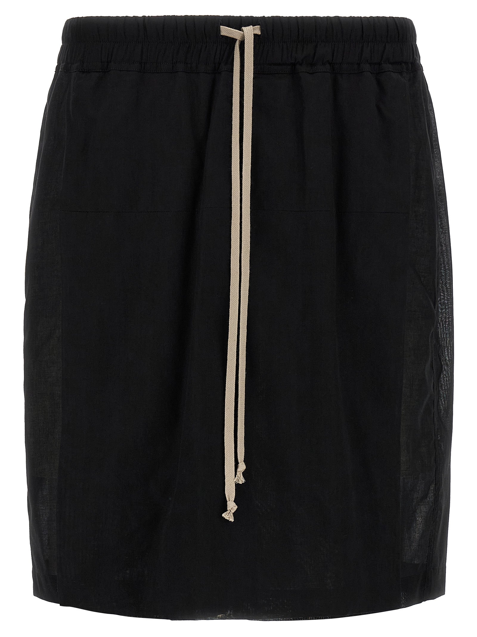 Rick Owens Black Cotton Bermuda Shorts