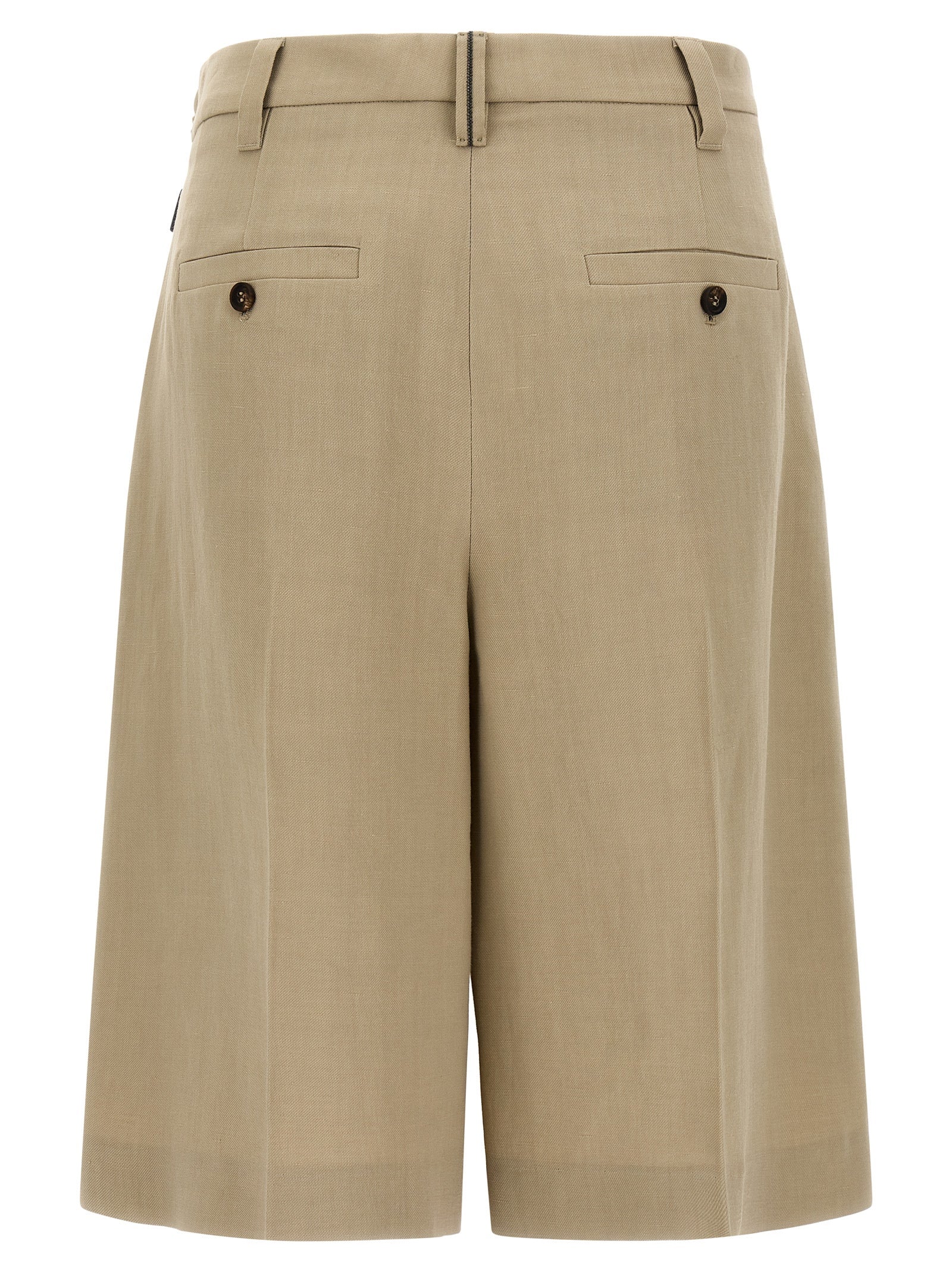 Brunello Cucinelli Beige Viscose Bermuda Shorts
