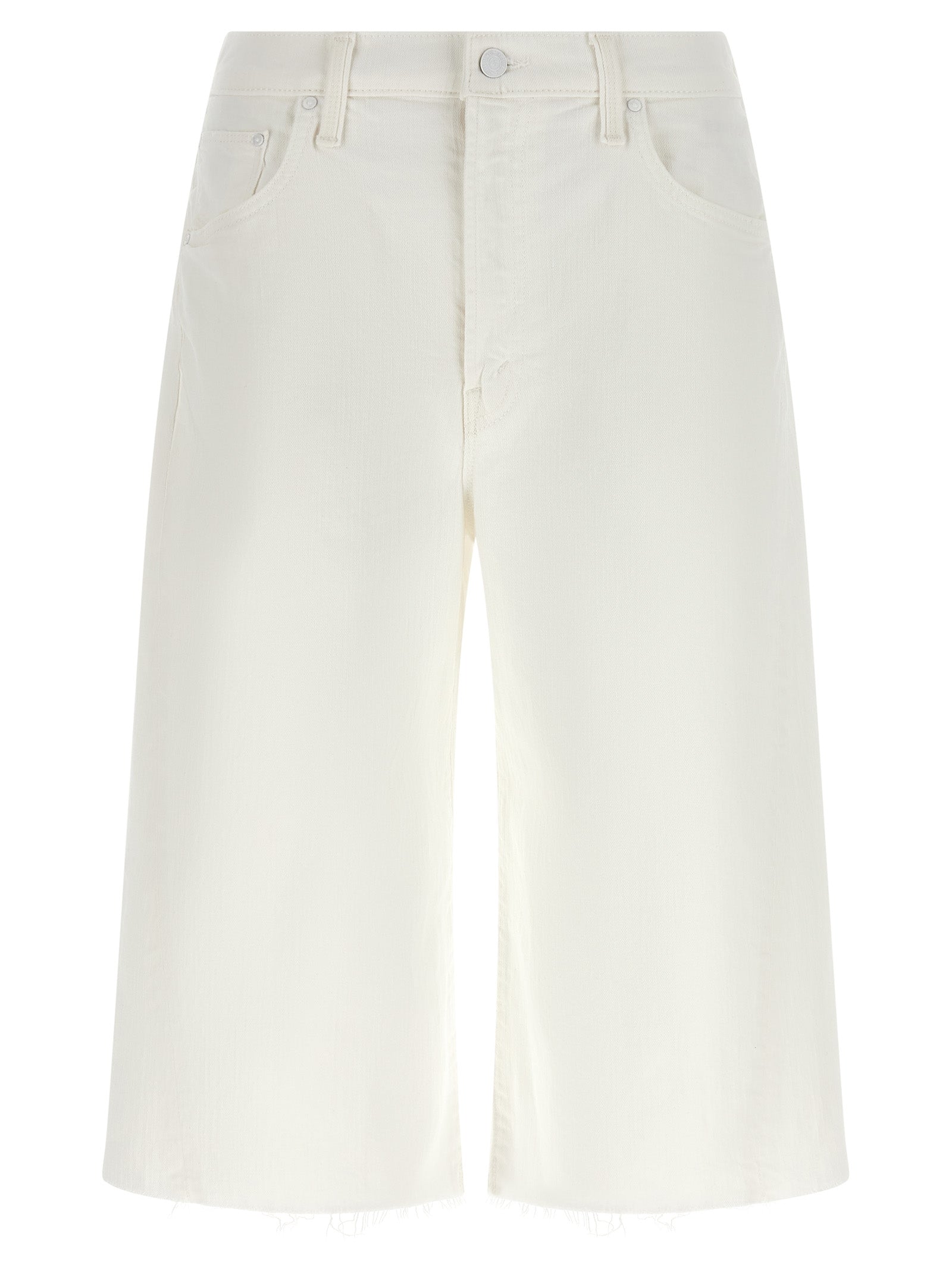Mother Denim White Cotton Bermuda Shorts