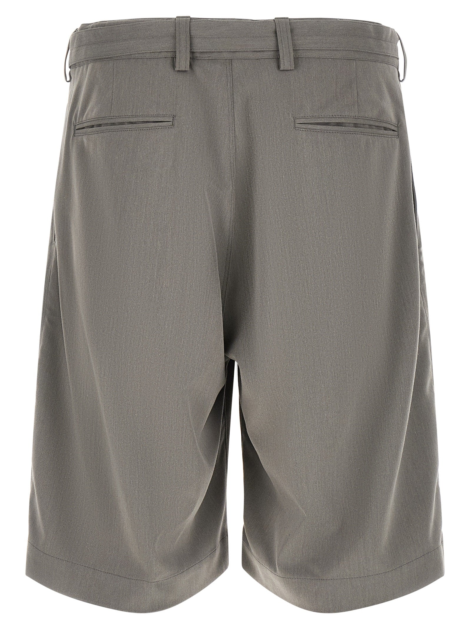 CELLAR DOOR Gray Polyester Bermuda Shorts