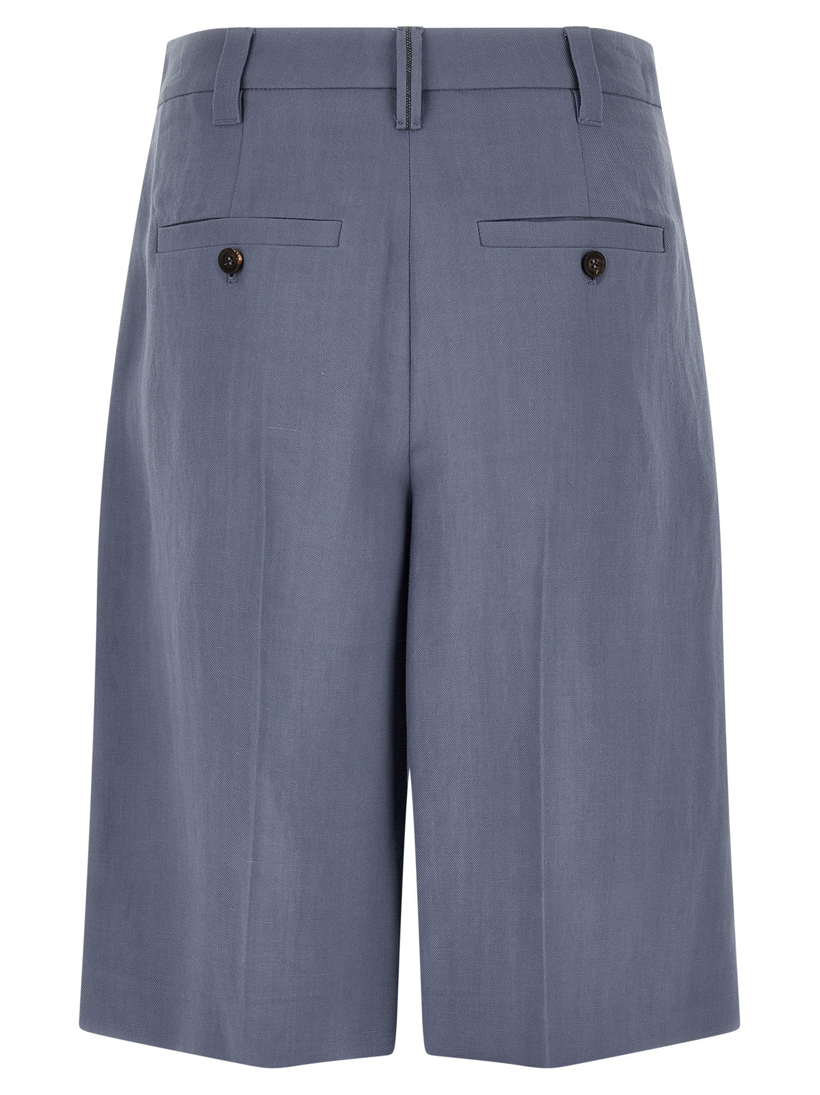 Brunello Cucinelli Blue Viscose Bermuda Shorts