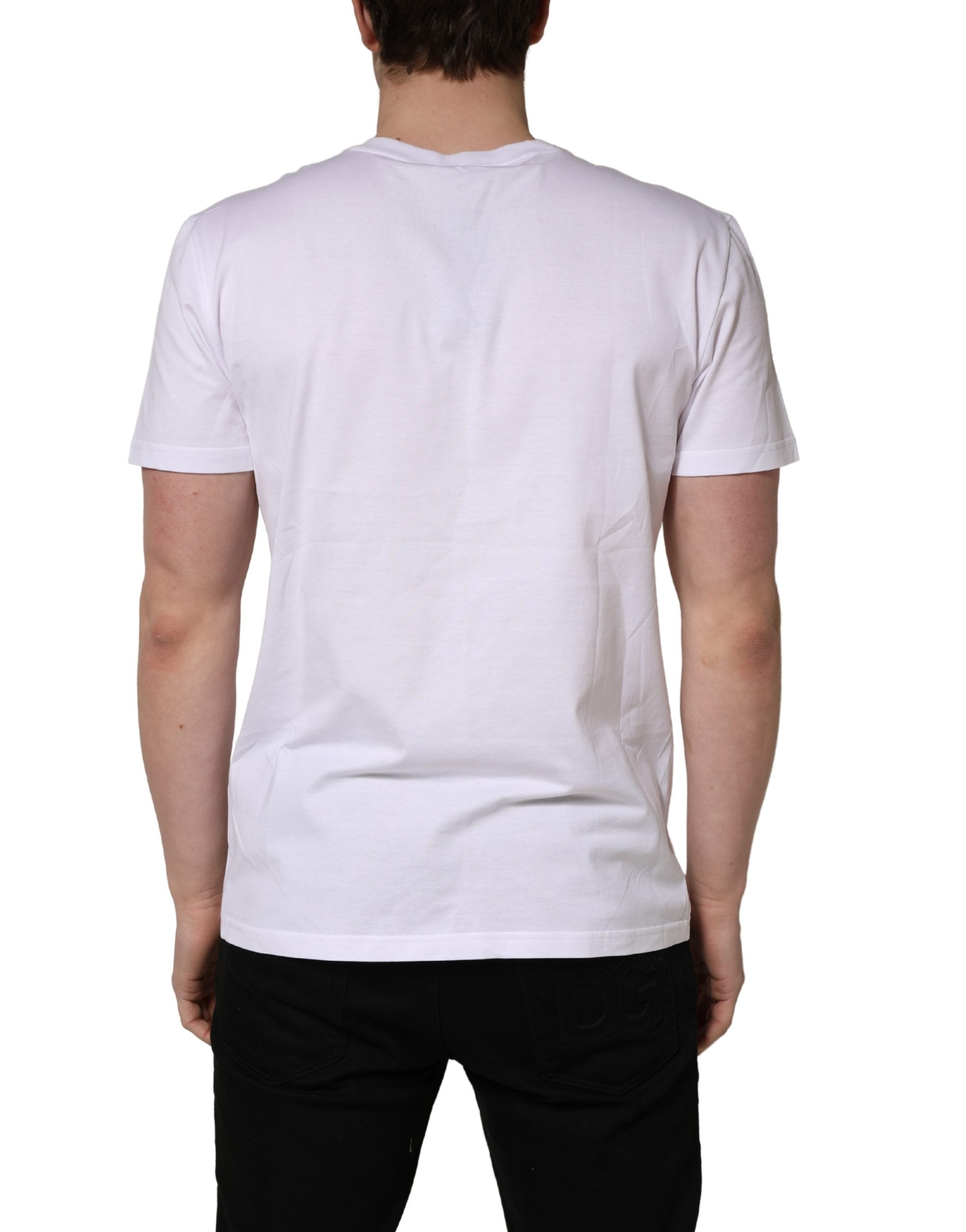 Dolce & Gabbana White DG Logo Print Short Sleeves Men T-shirt