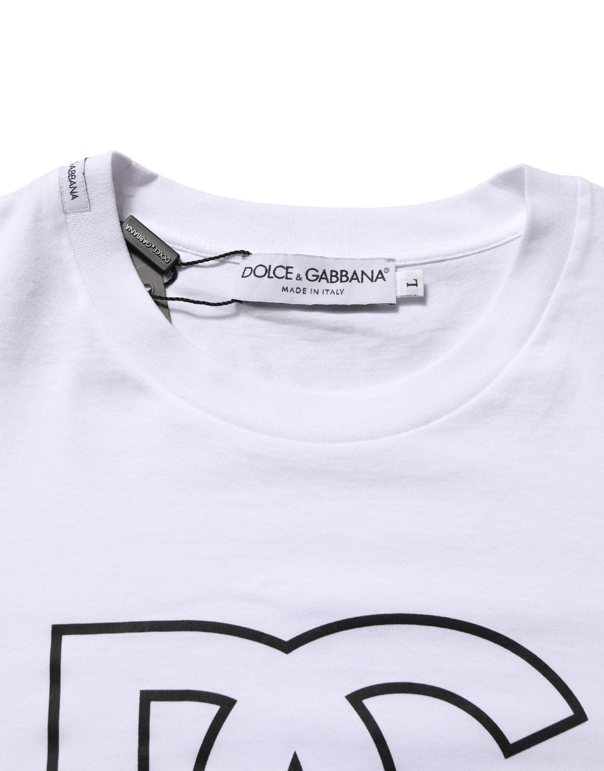 Dolce & Gabbana White DG Logo Print Short Sleeves Men T-shirt