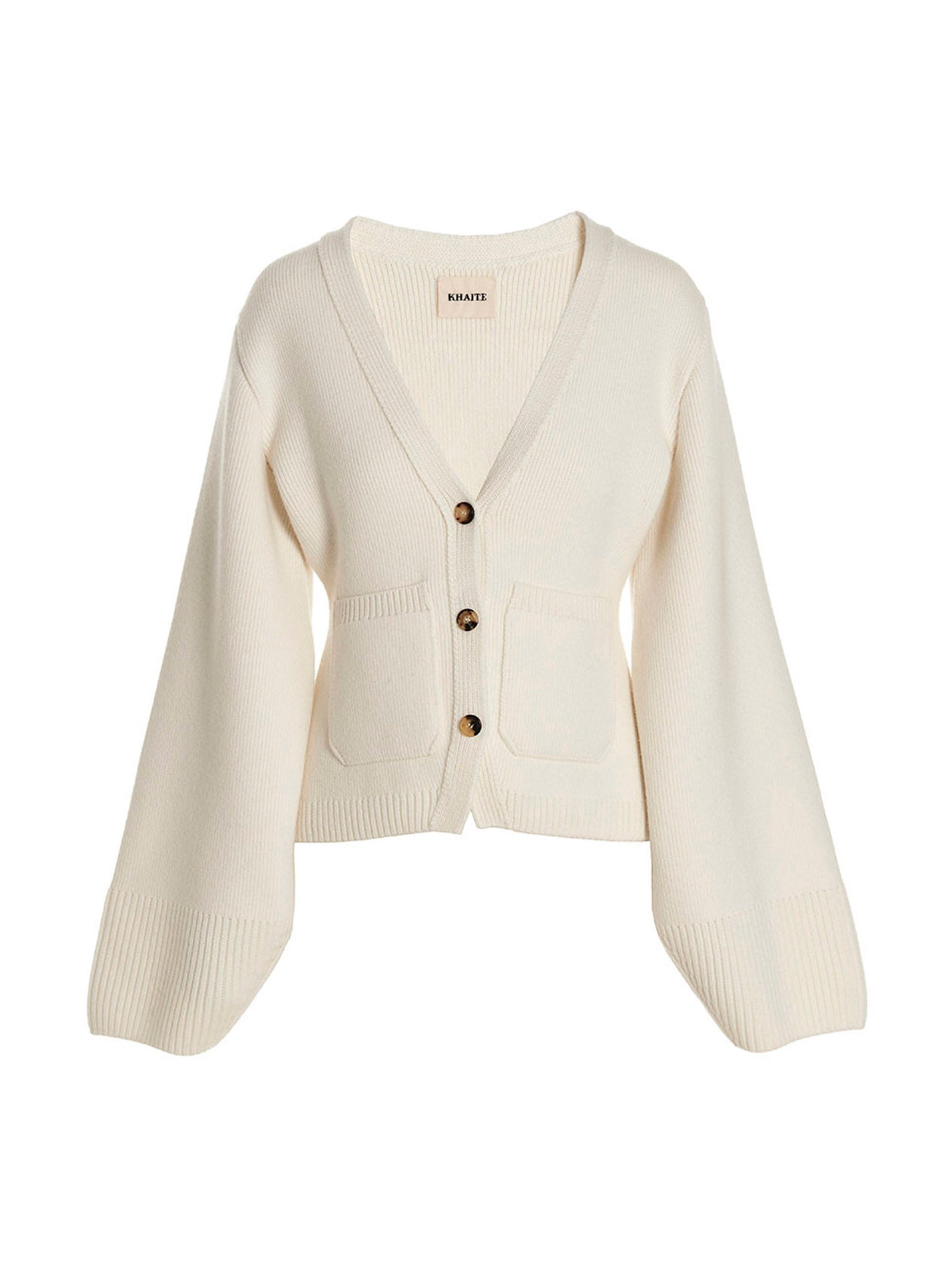Khaite White Cashmere Cardigan