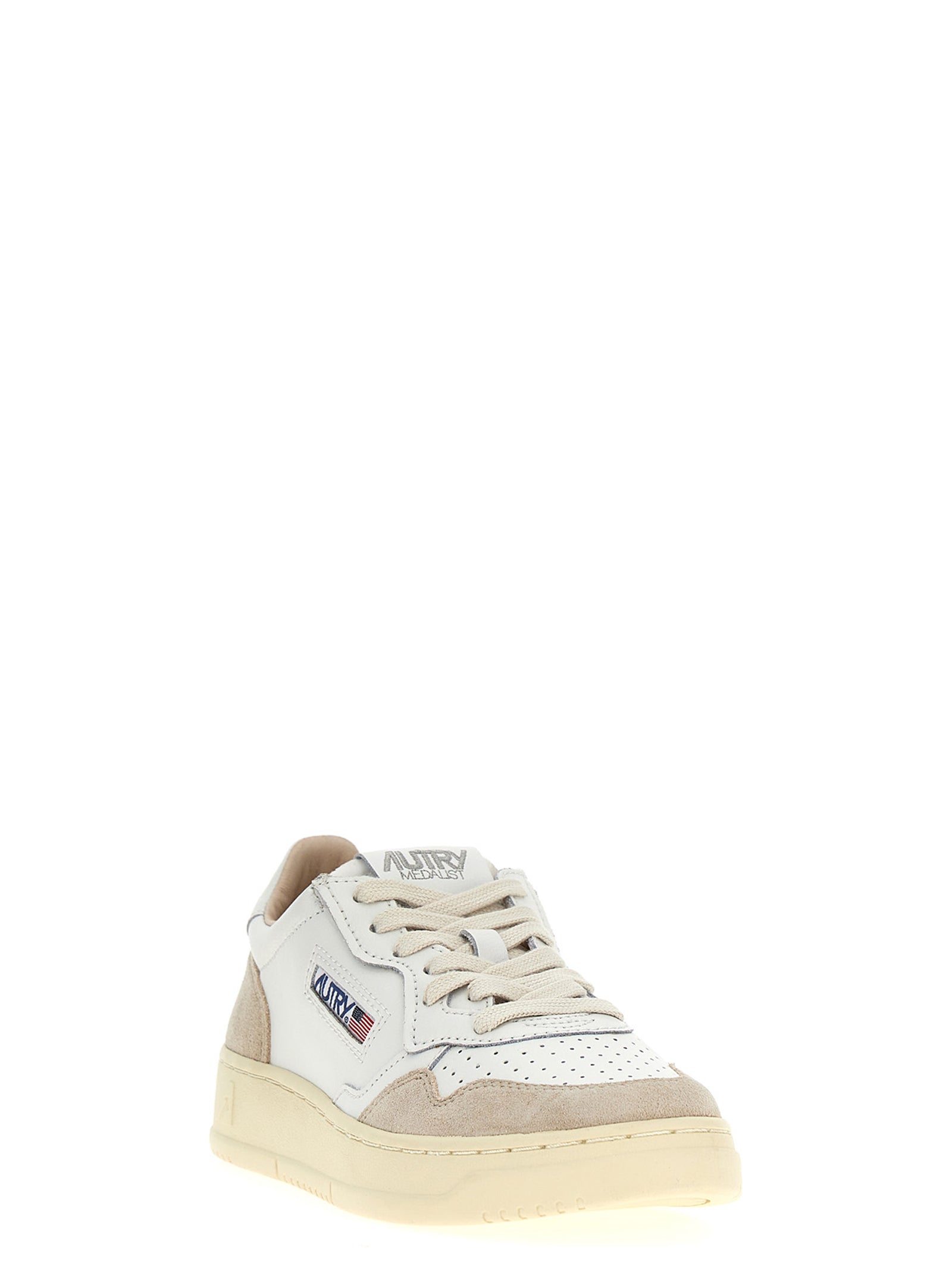 Autry Beige Cowhide Low Top Sneakers