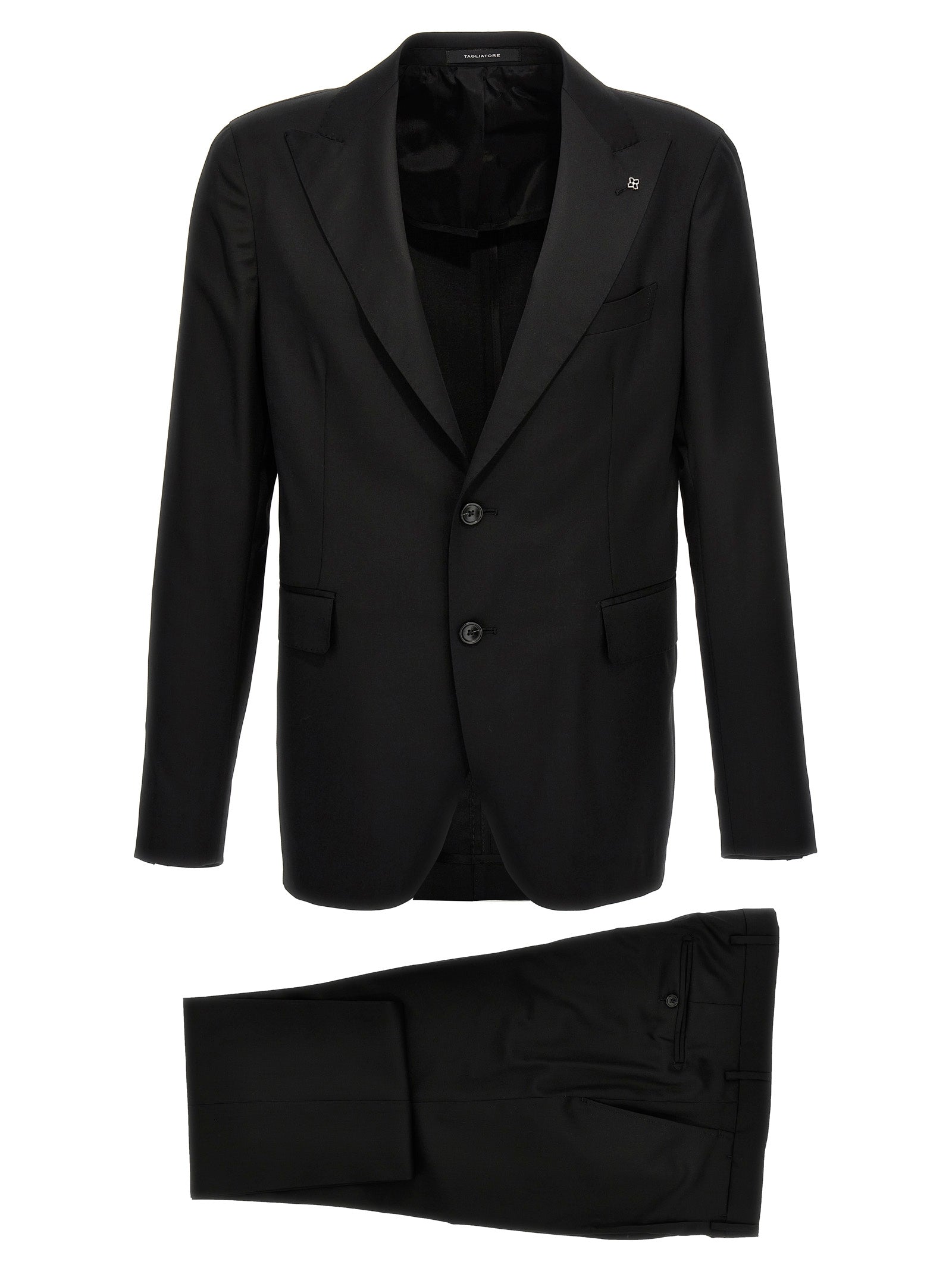 Tagliatore Black Virgin Wool Two-Piece Suit