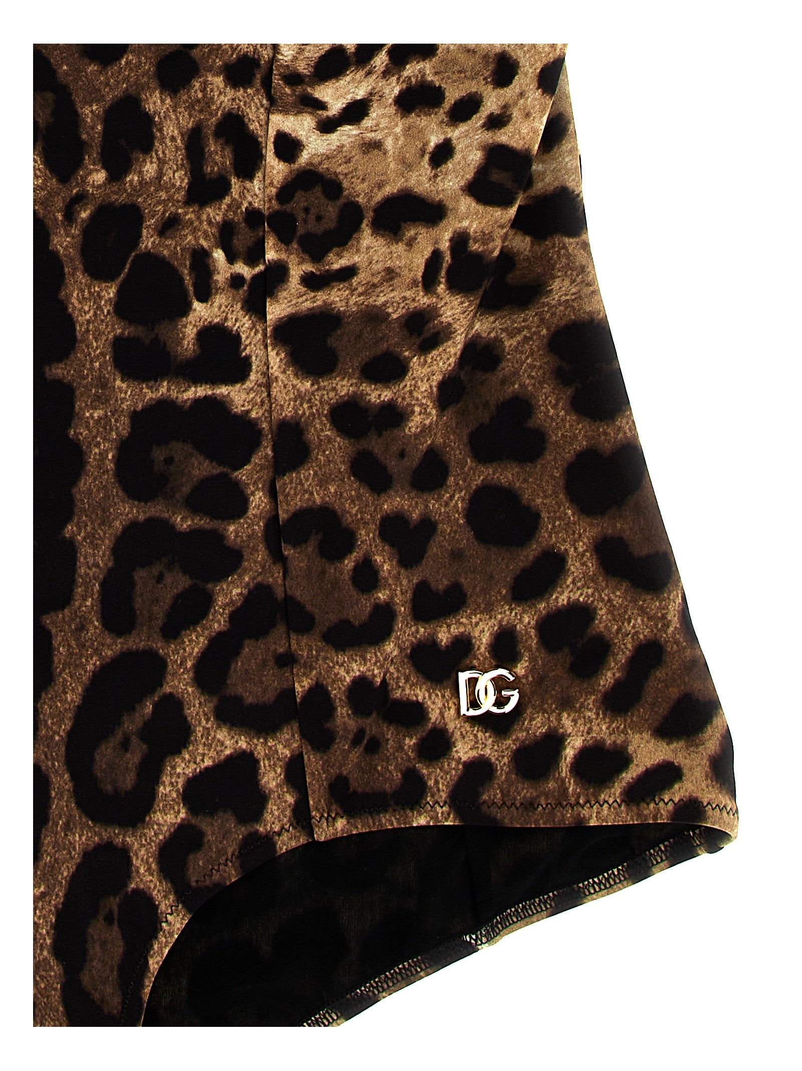 Dolce & Gabbana Brown Polyamide One-Piece Swimsuit