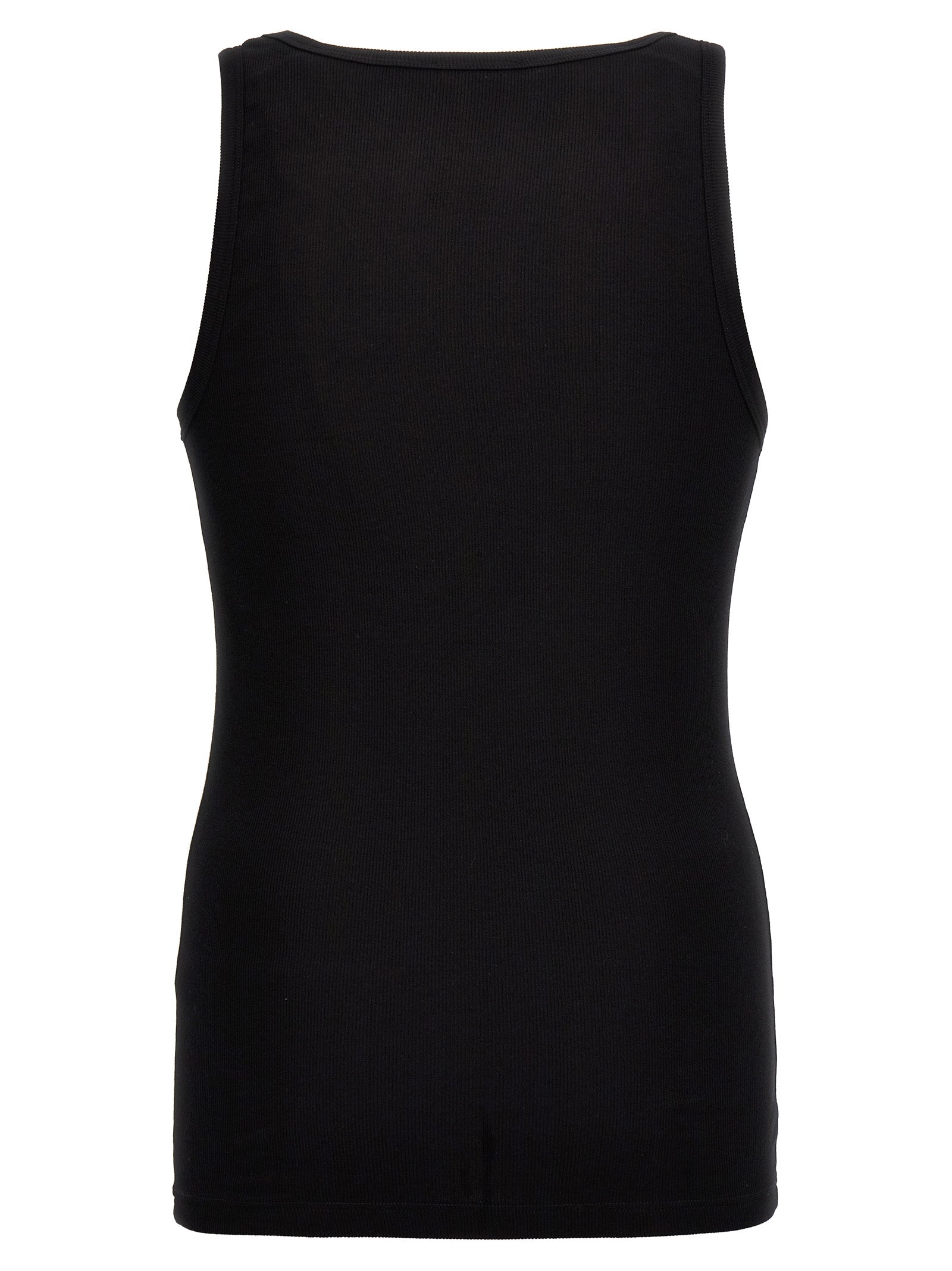 Versace Black Cotton Sleeveles T-Shirt