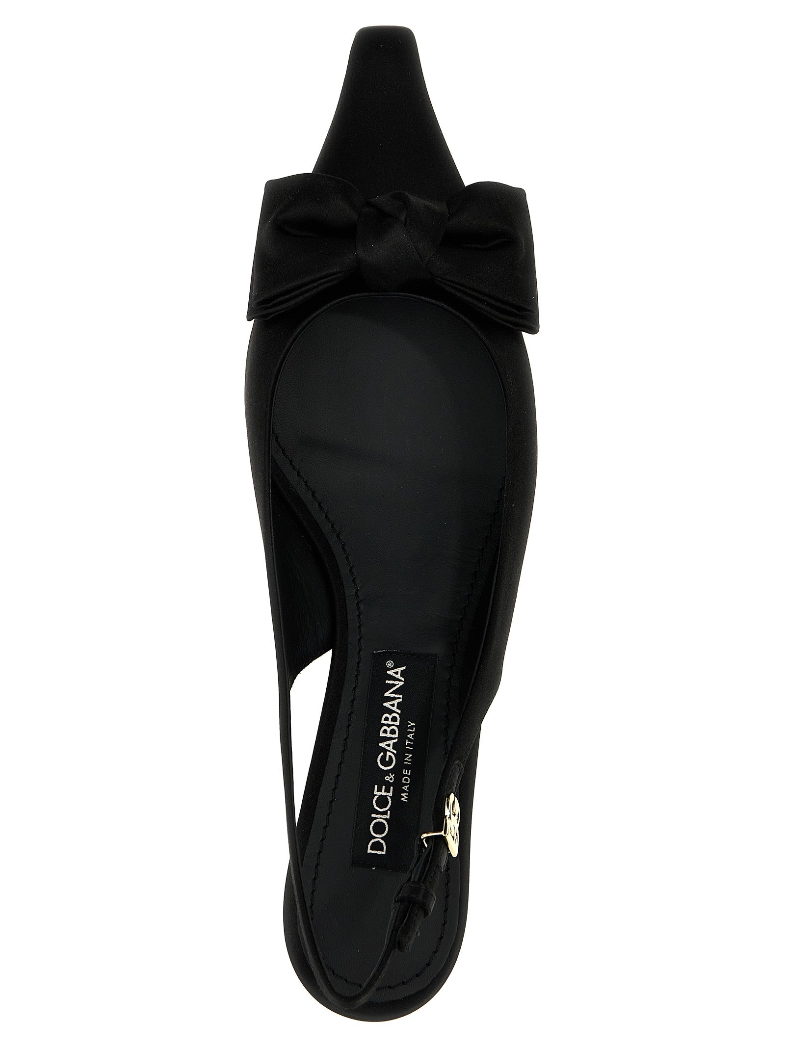 Dolce & Gabbana Black Viscose Mid Heel Pumps