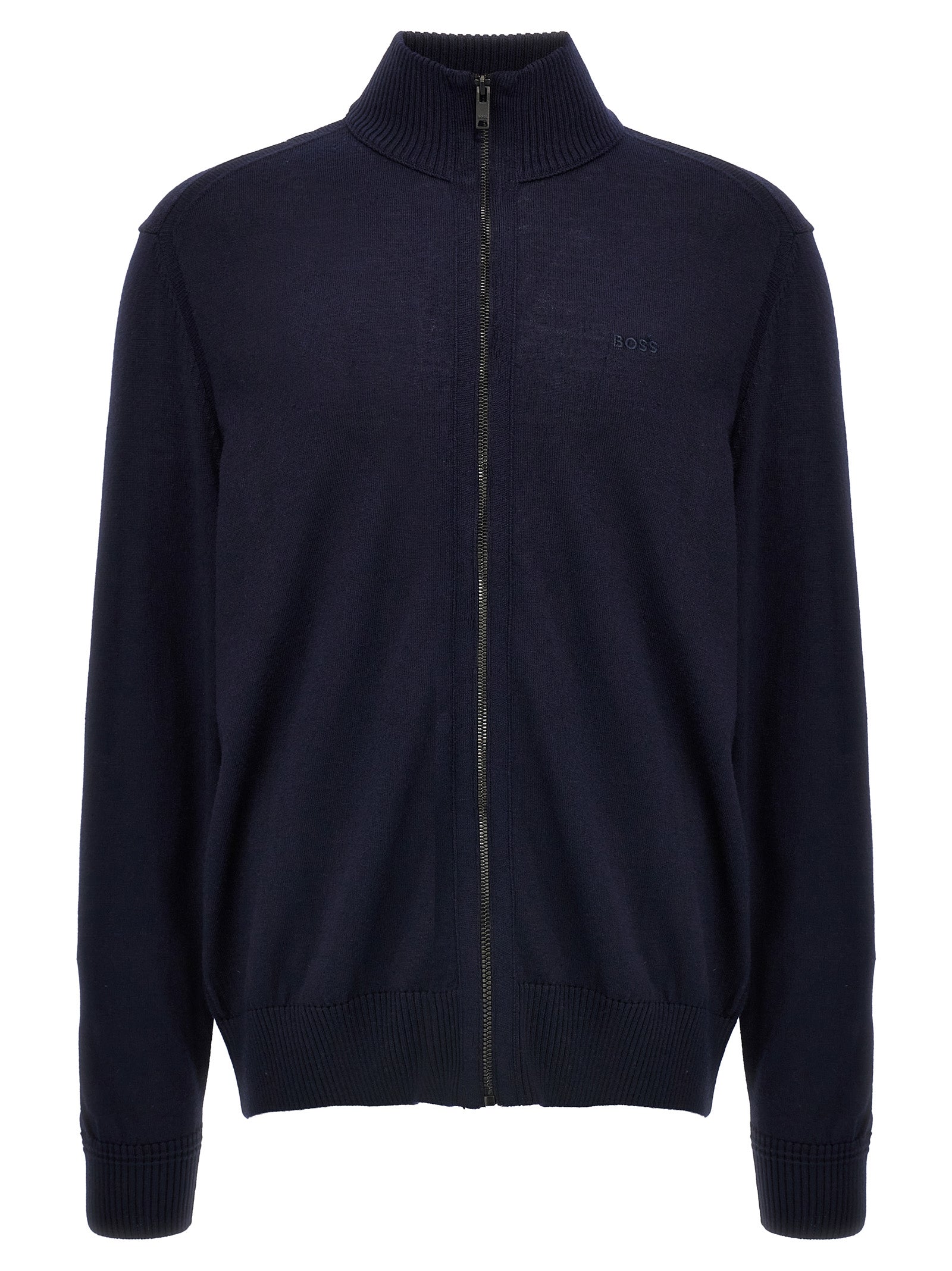 Hugo Boss Blue Wool Cardigan