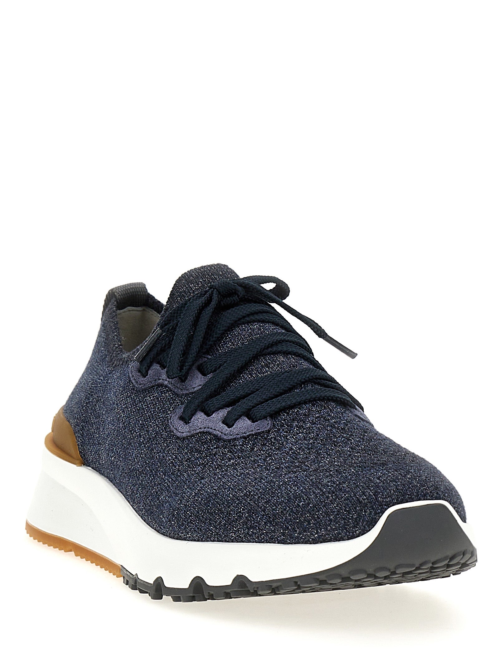 Brunello Cucinelli Blue Cotton Athletic Sneakers