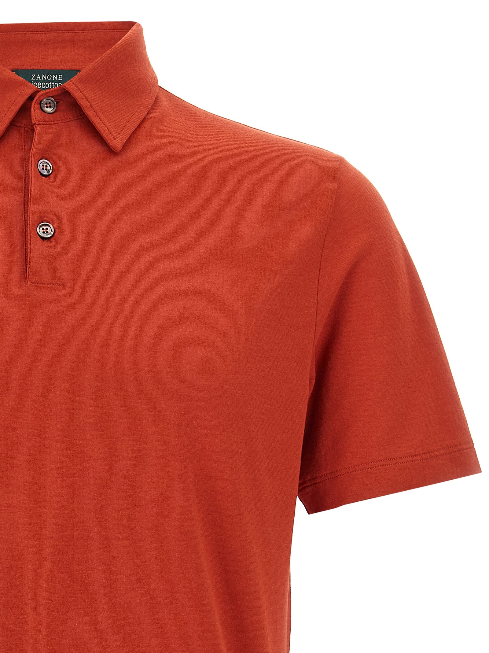 ZANONE Orange Cotton Polo Shirt