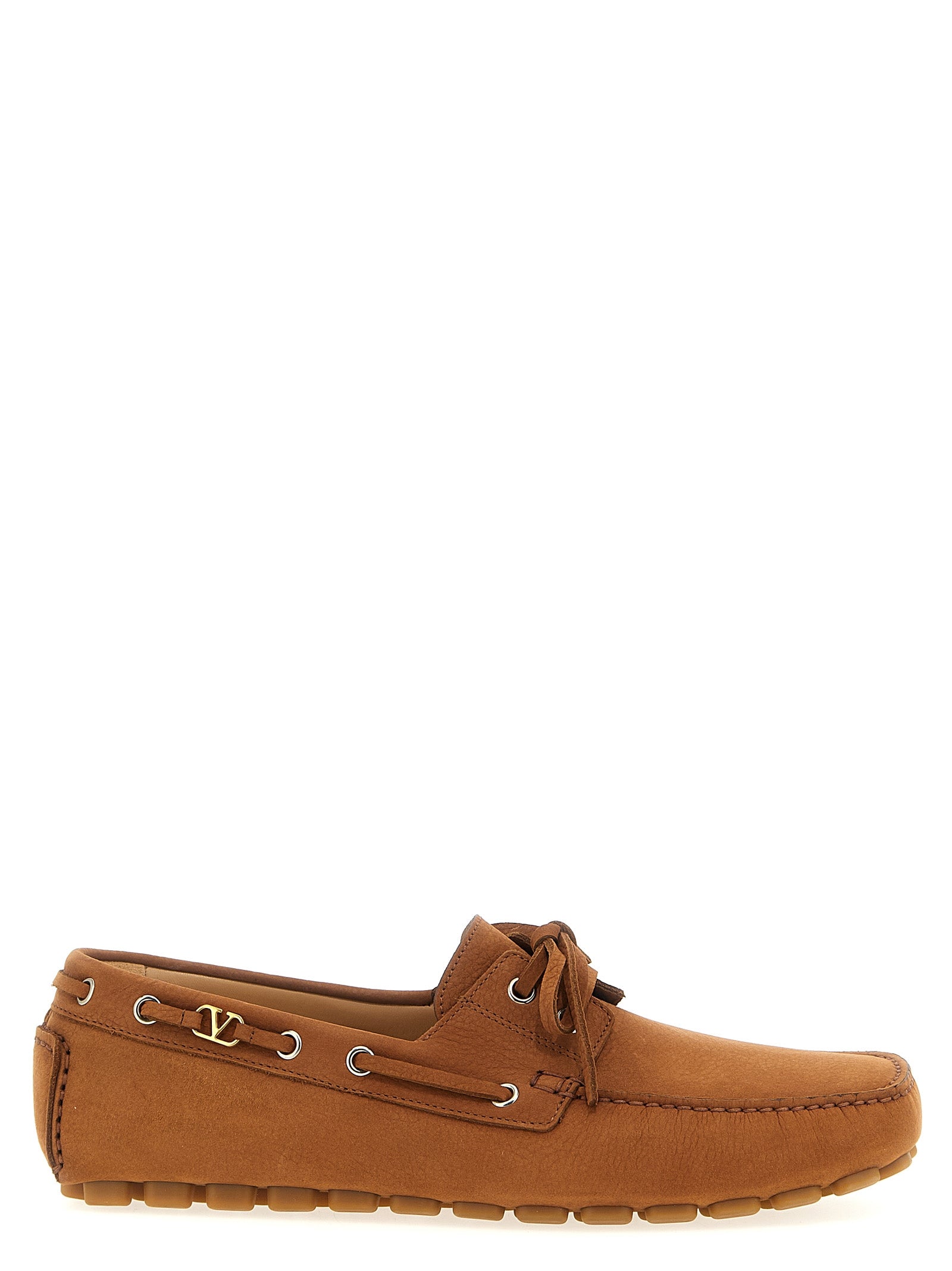 Valentino Garavani Brown Calfskin Slip-On Loafers