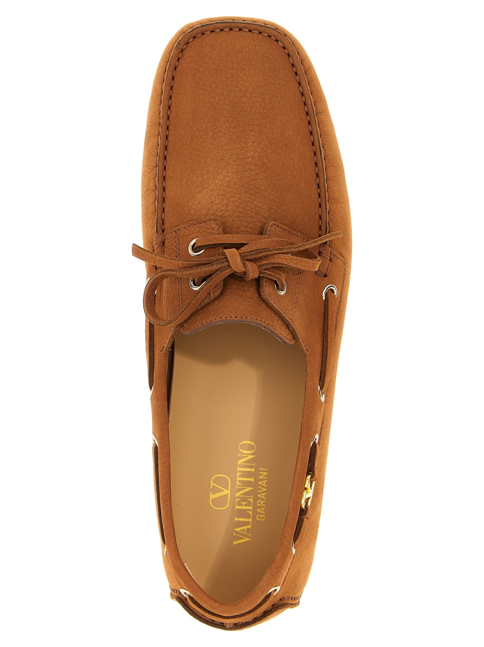 Valentino Garavani Brown Calfskin Slip-On Loafers