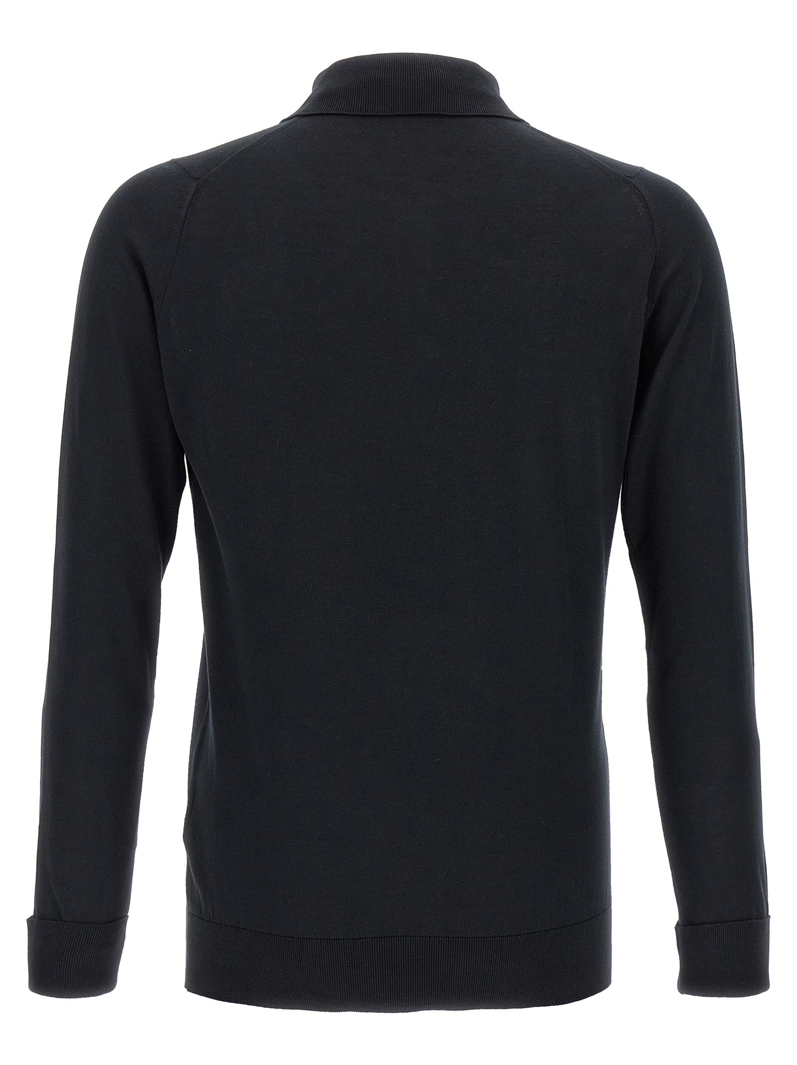 JOHN SMEDLEY Black Cotton Polo Shirt