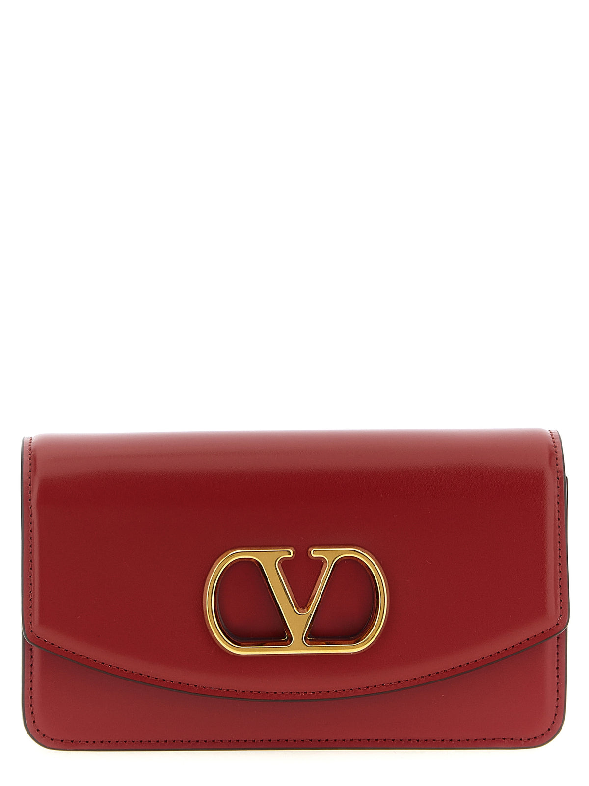Valentino Garavani Red Calfskin Clutch Bag