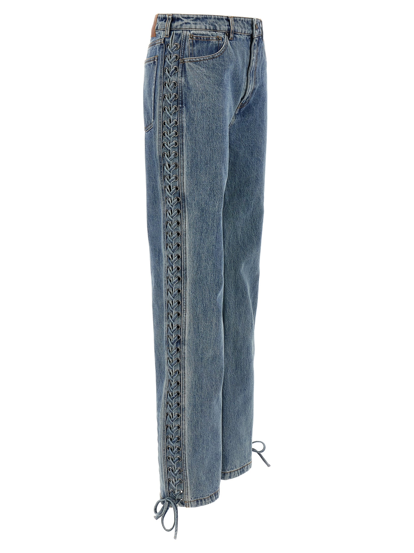 ROTATE BIRGER CHRISTENSEN Blue Cotton Straight-Leg Jeans