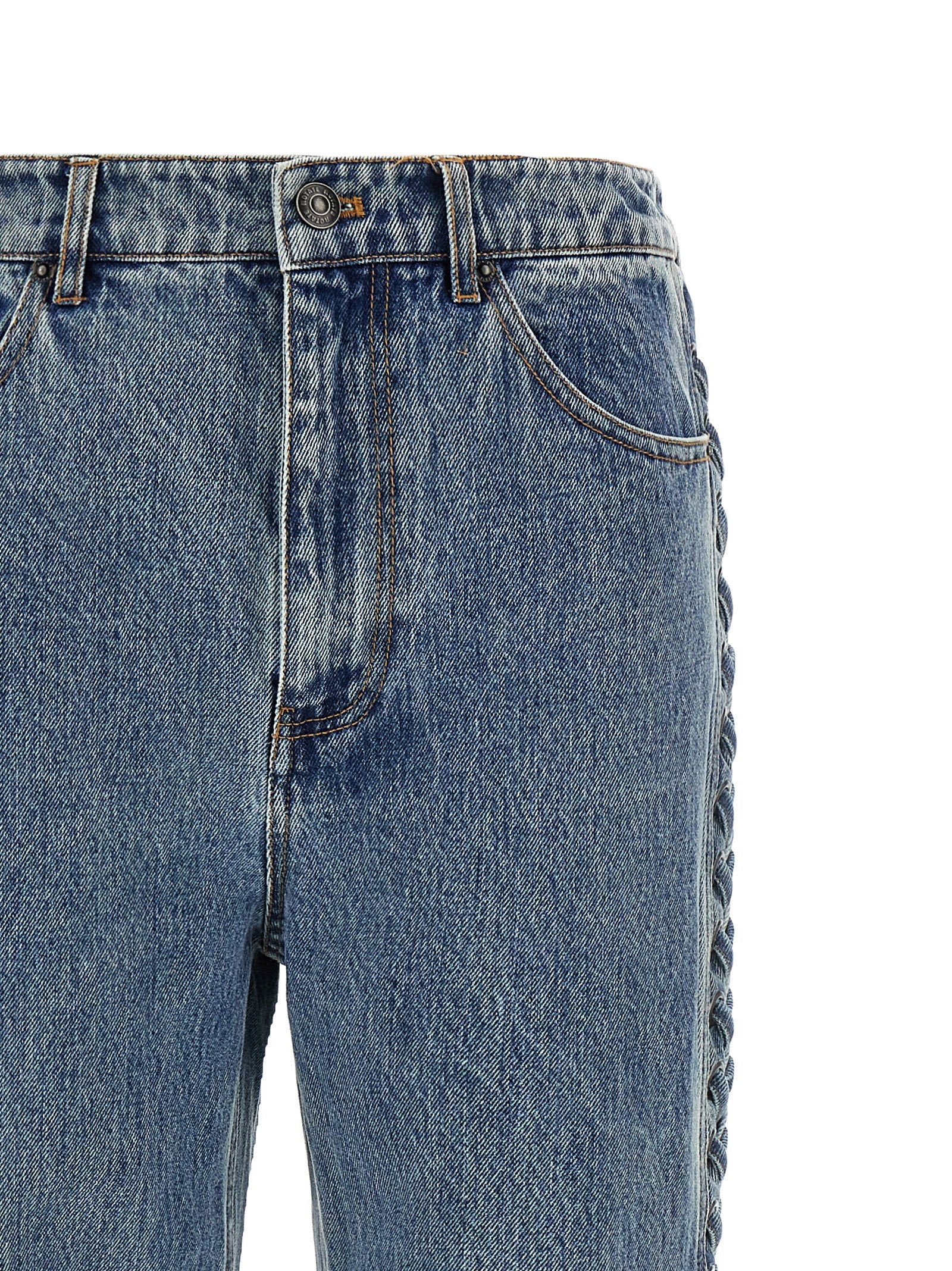 ROTATE BIRGER CHRISTENSEN Blue Cotton Straight-Leg Jeans