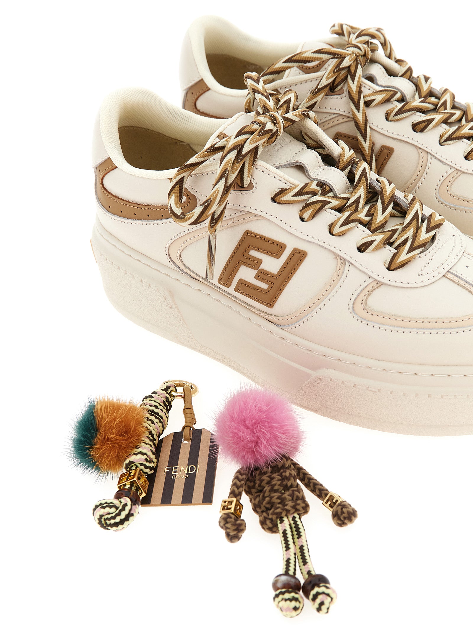 Fendi Multicolor Calfskin Platform Sneakers