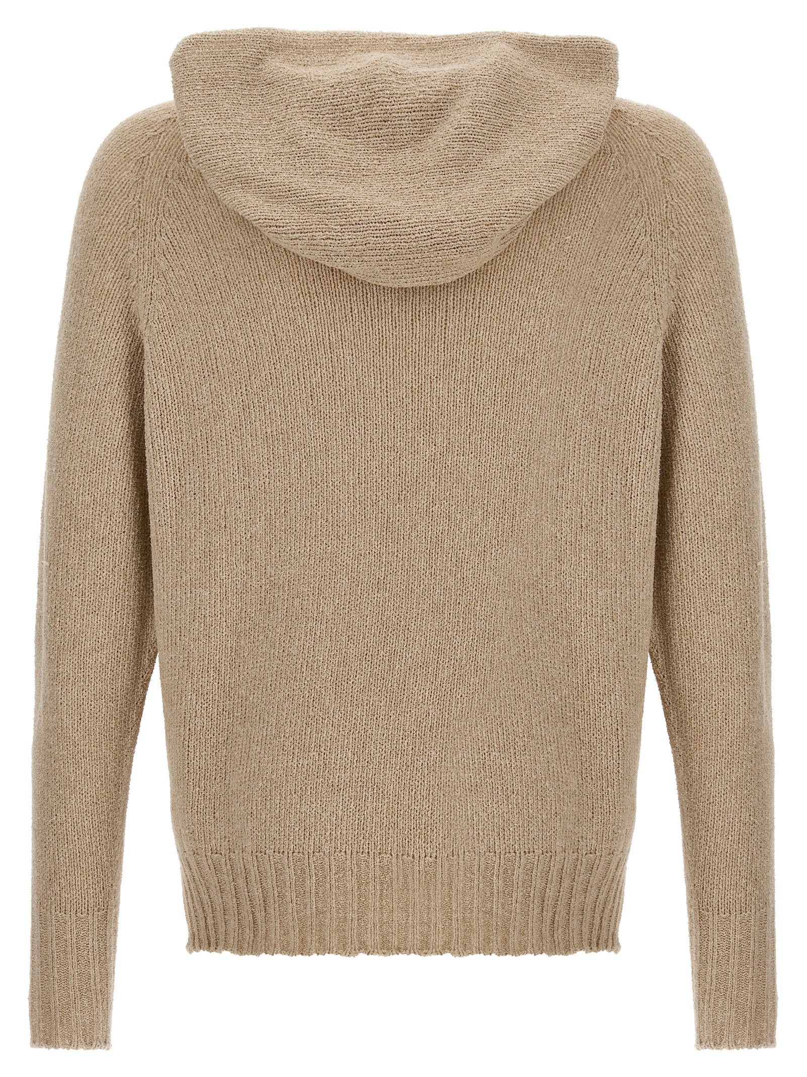 MA'RY'YA Beige Virgin Wool Cardigan