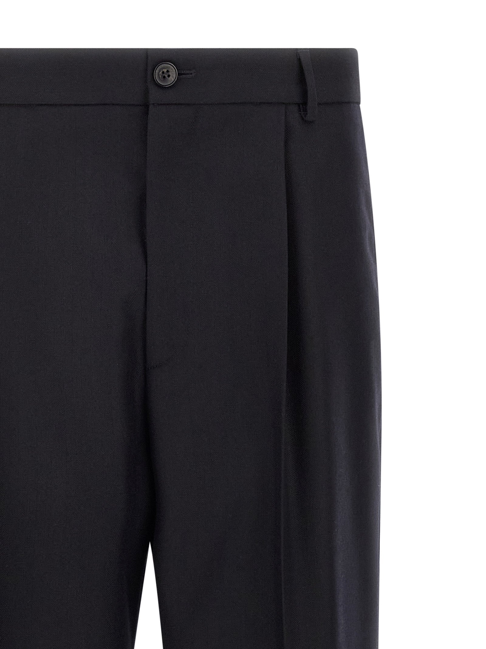 Dries Van Noten Blue Wool Dress Pants