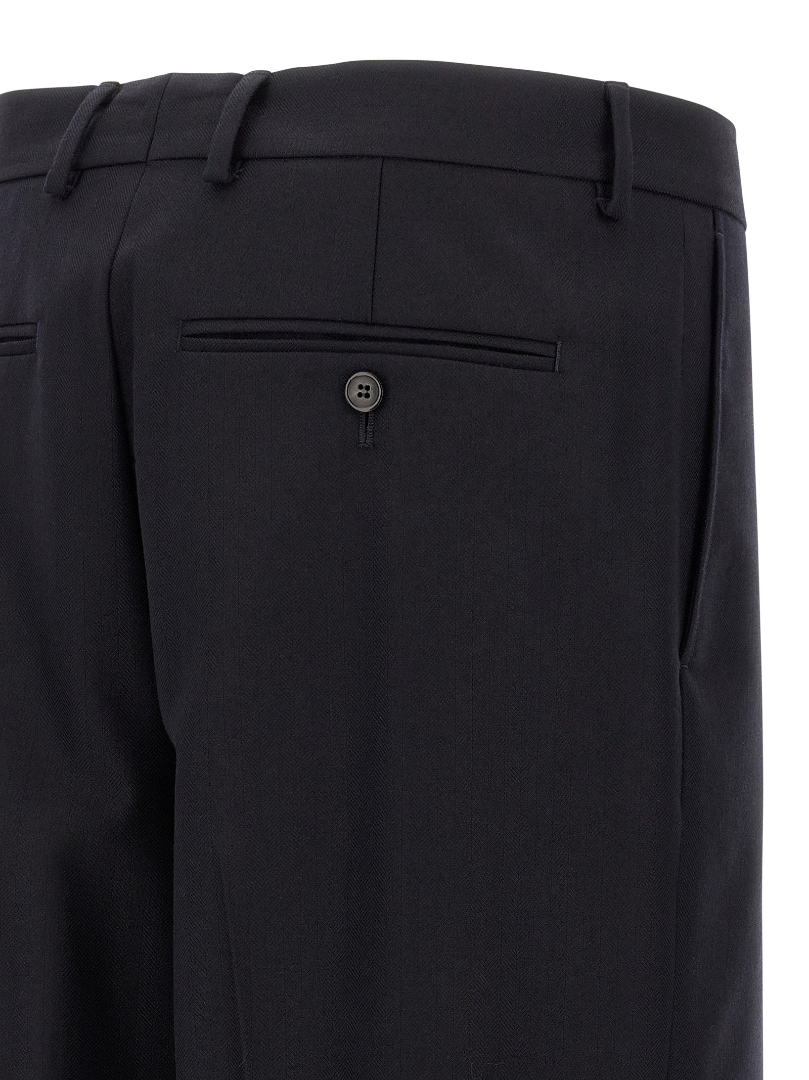 Dries Van Noten Blue Wool Dress Pants