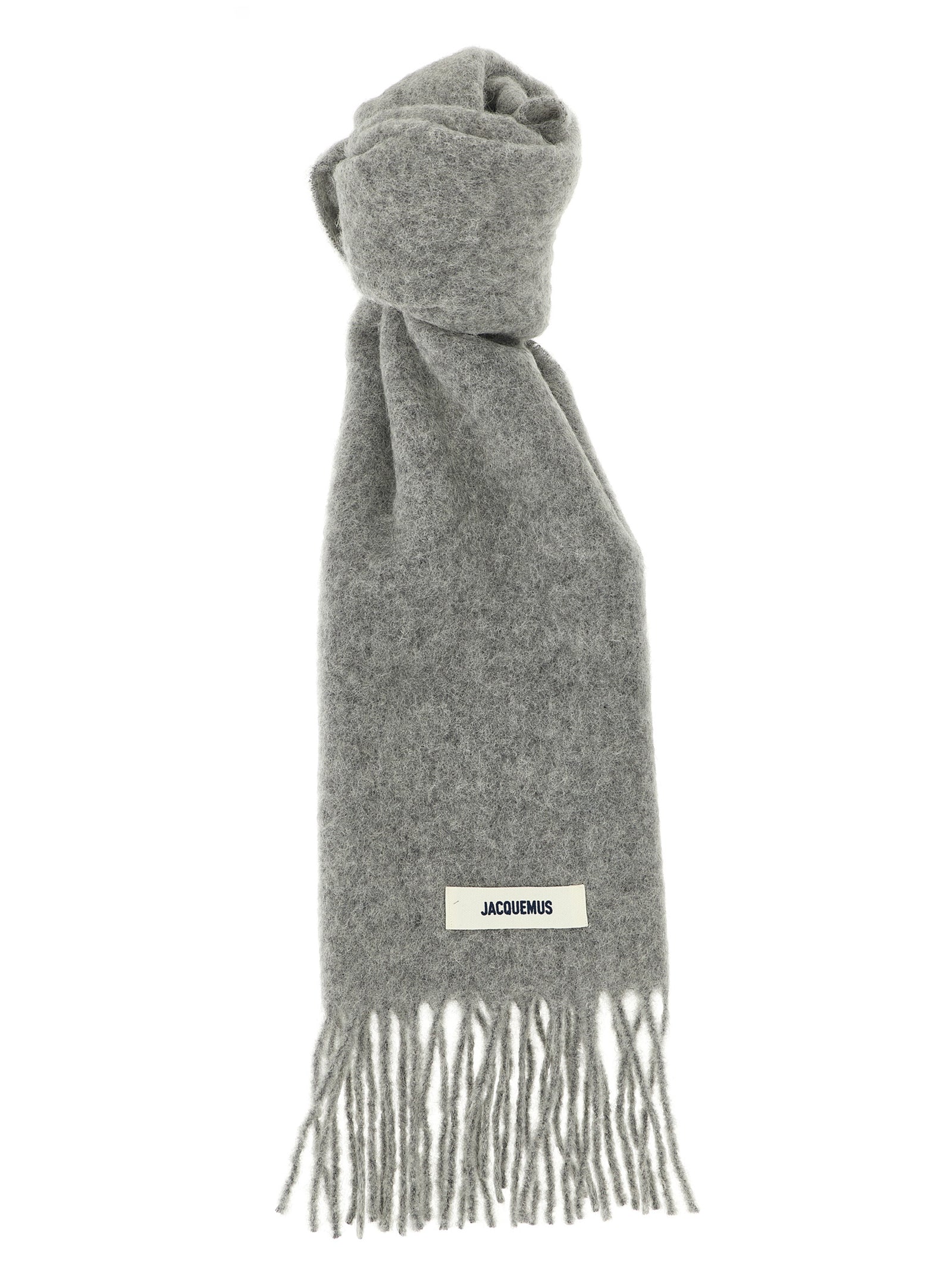 Jacquemus Gray Alpaca Leather Foulard