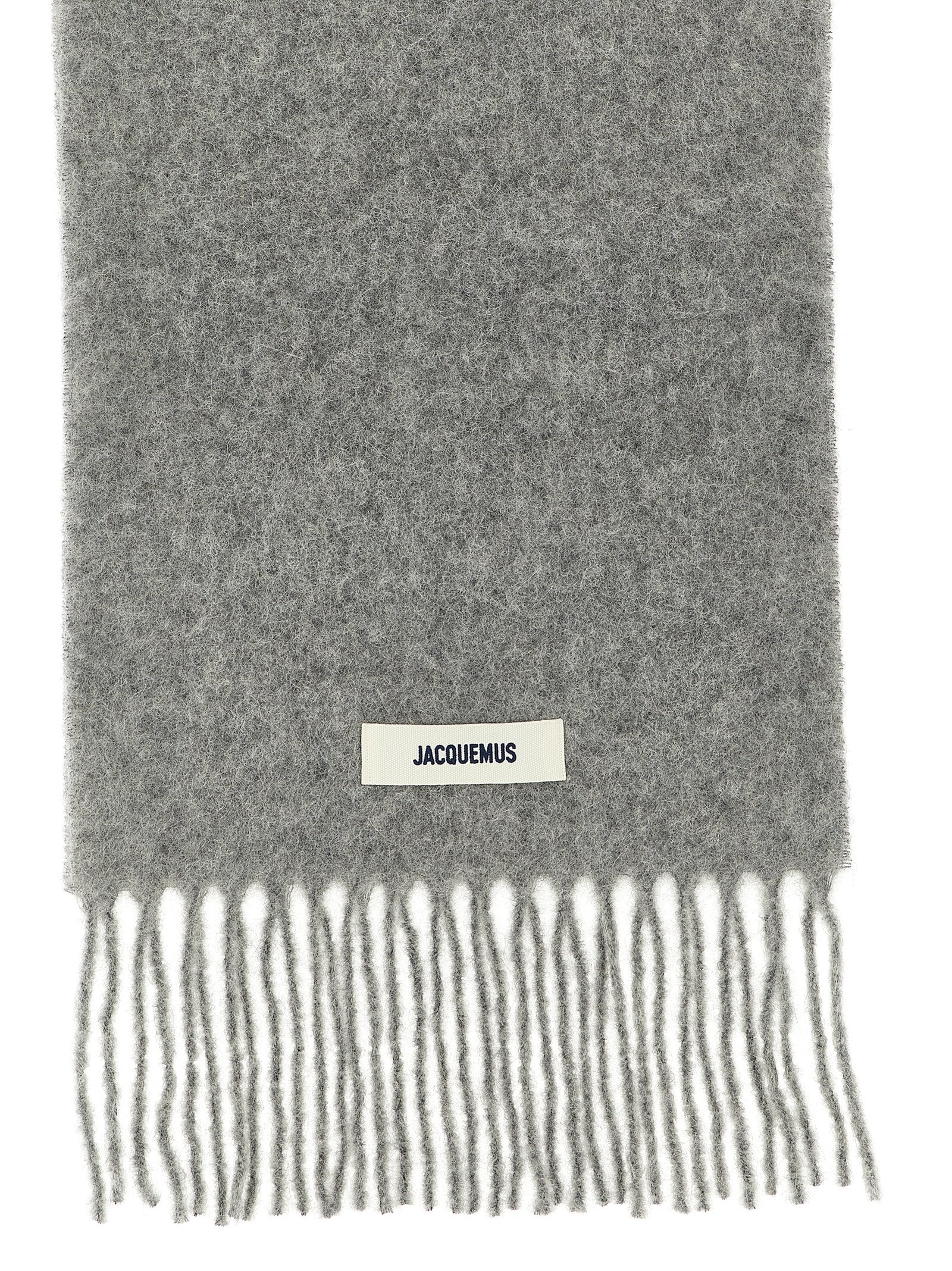 Jacquemus Gray Alpaca Leather Foulard