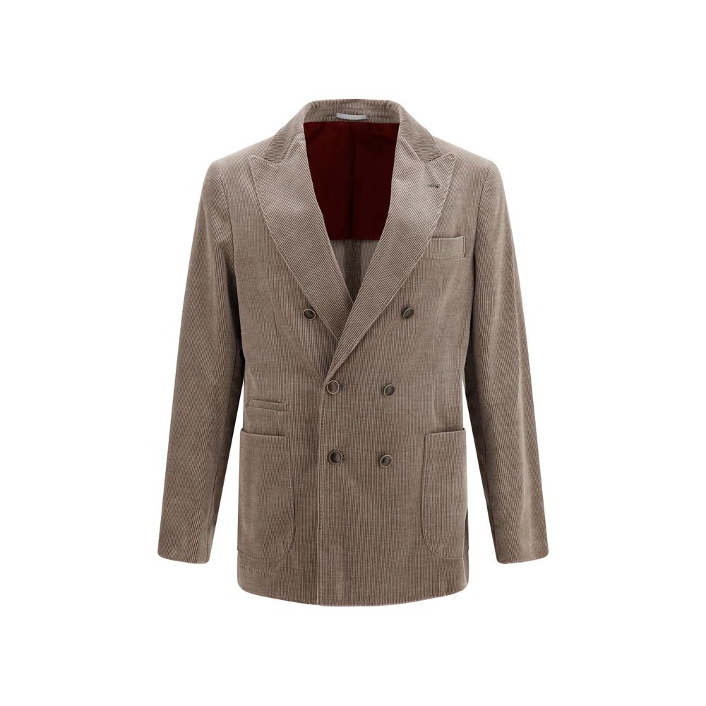 Brunello Cucinelli Greige Corduroy Blazer