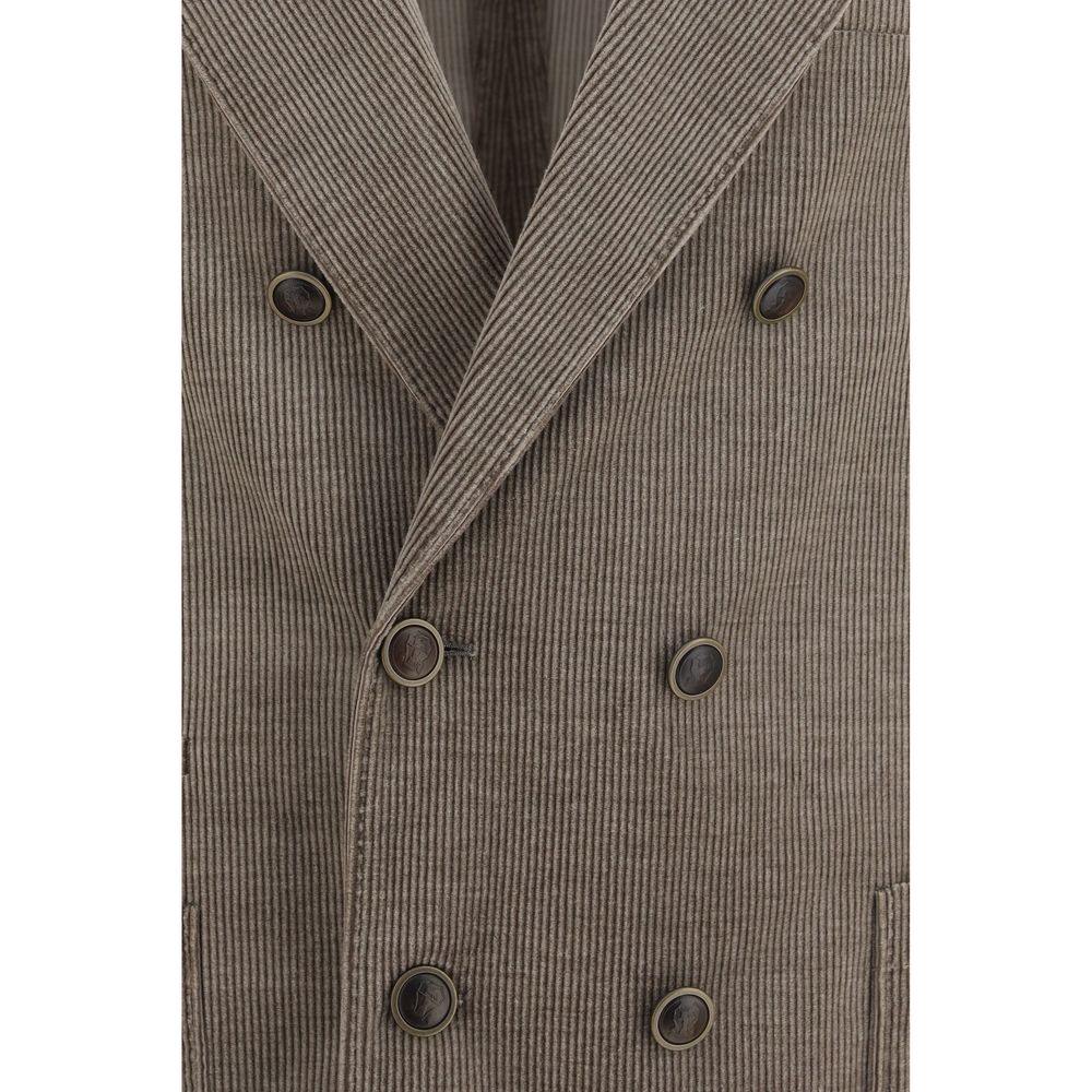 Brunello Cucinelli Greige Corduroy Blazer