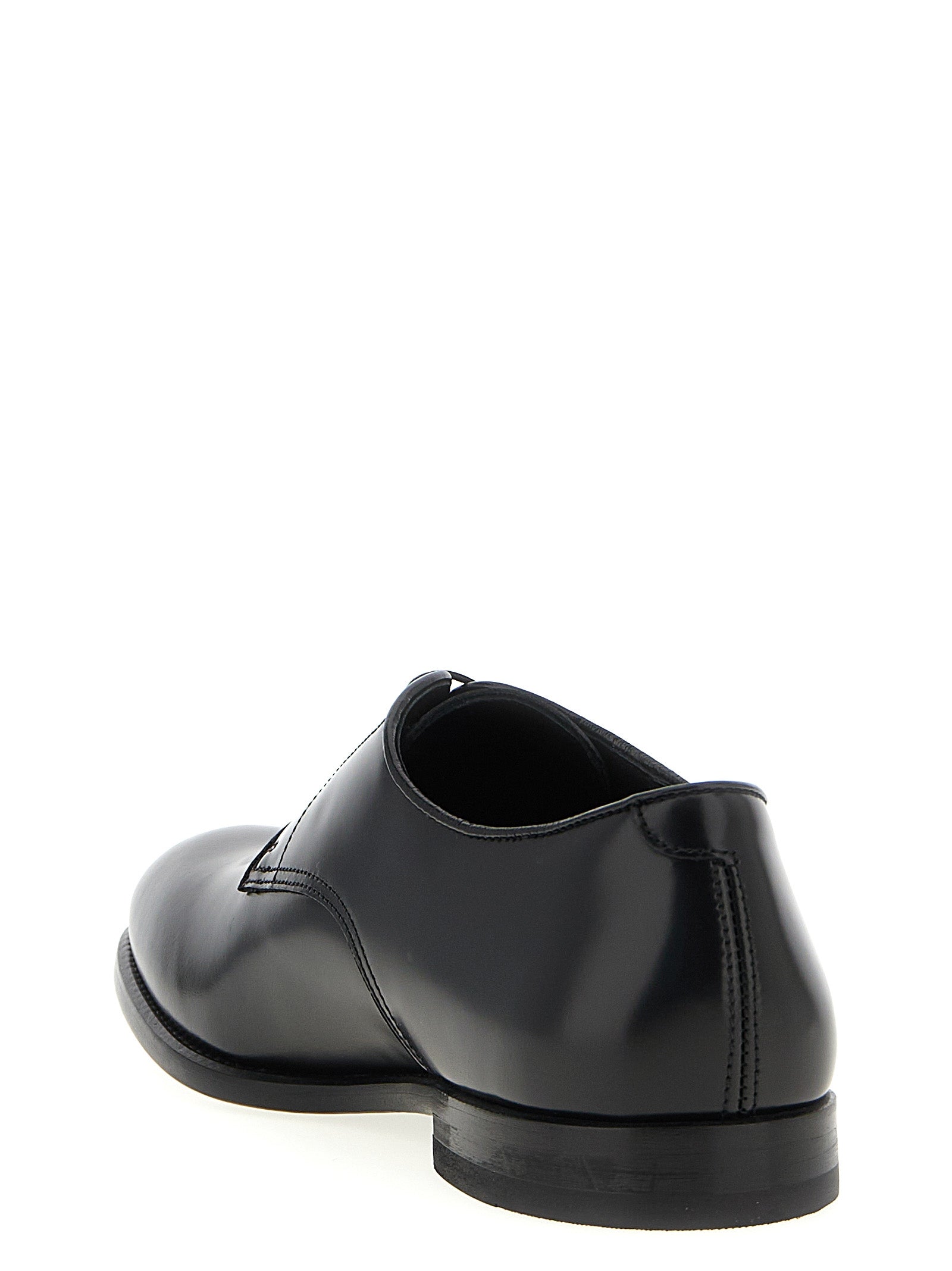 Doucal's Black Calfskin Oxfords And Derbies