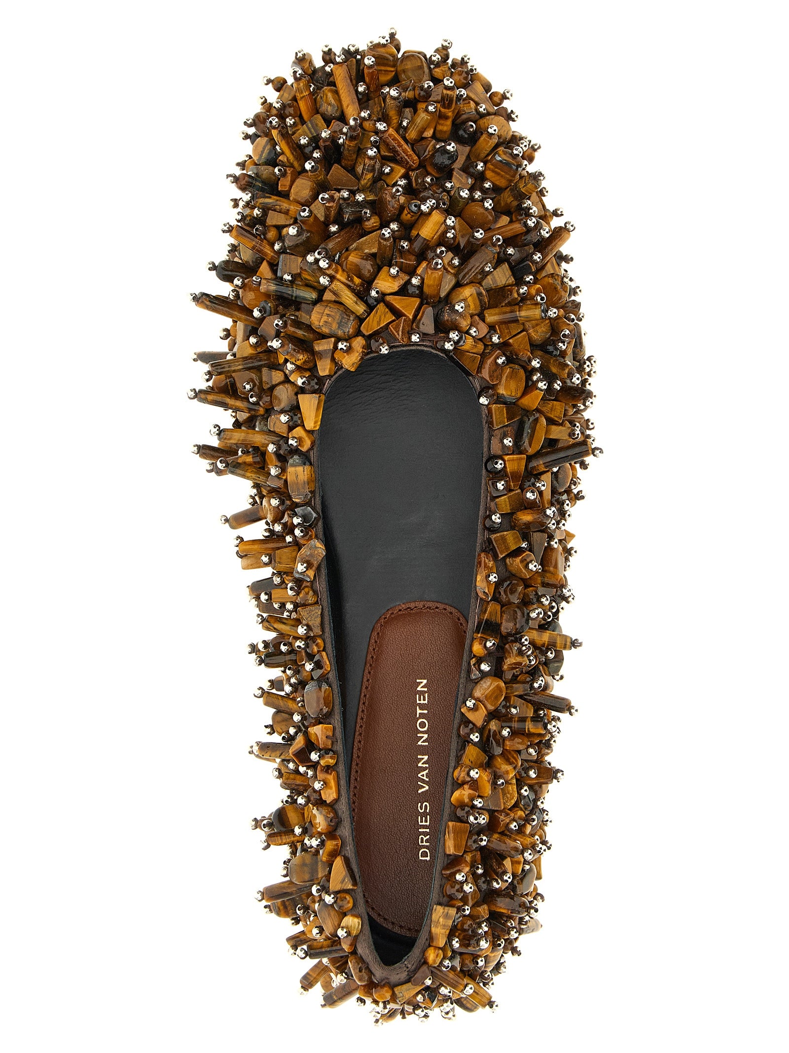 Dries Van Noten Brown Viscose Ballet Flats