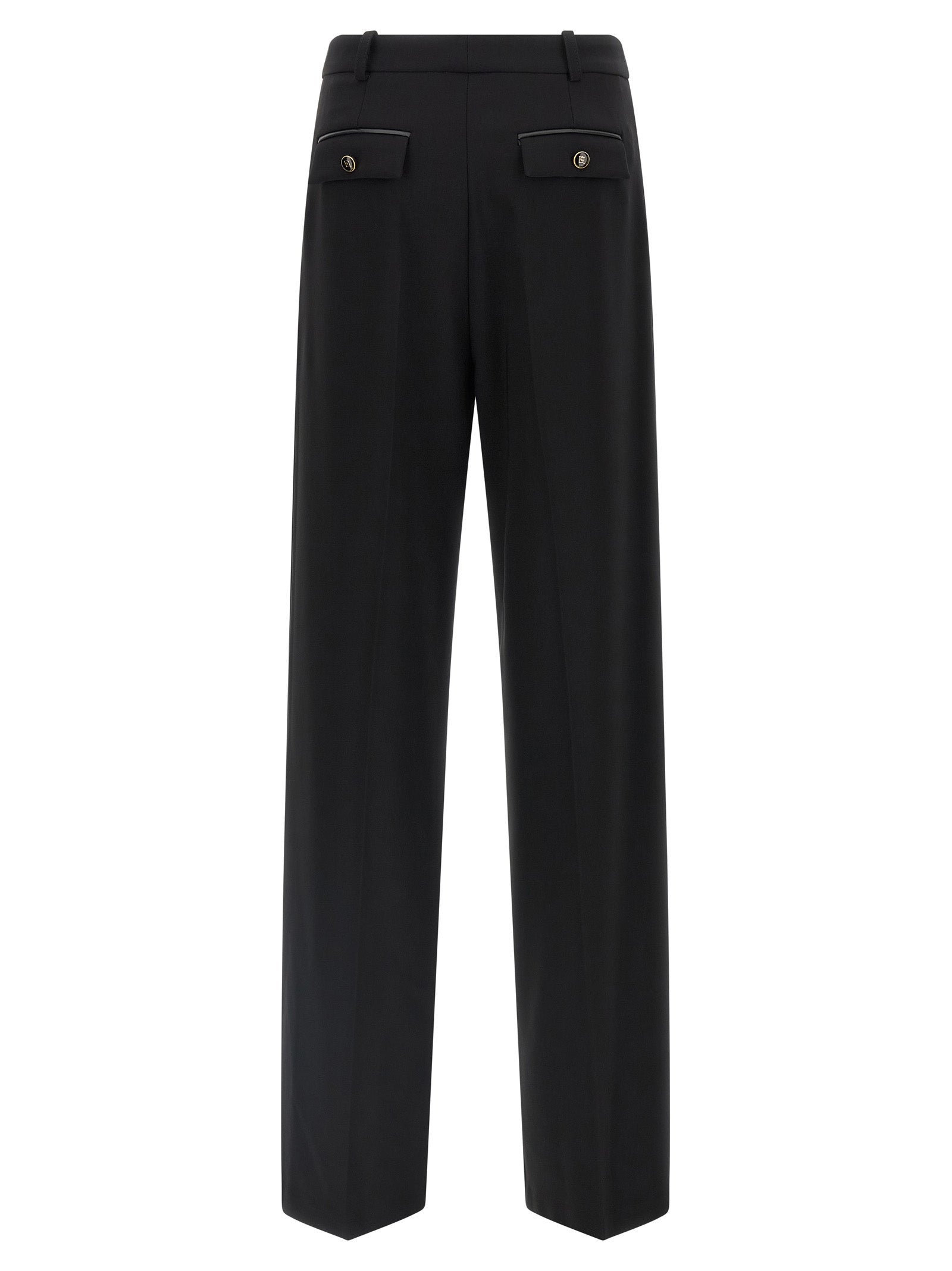 Elisabetta Franchi Black Polyester Casual Pants