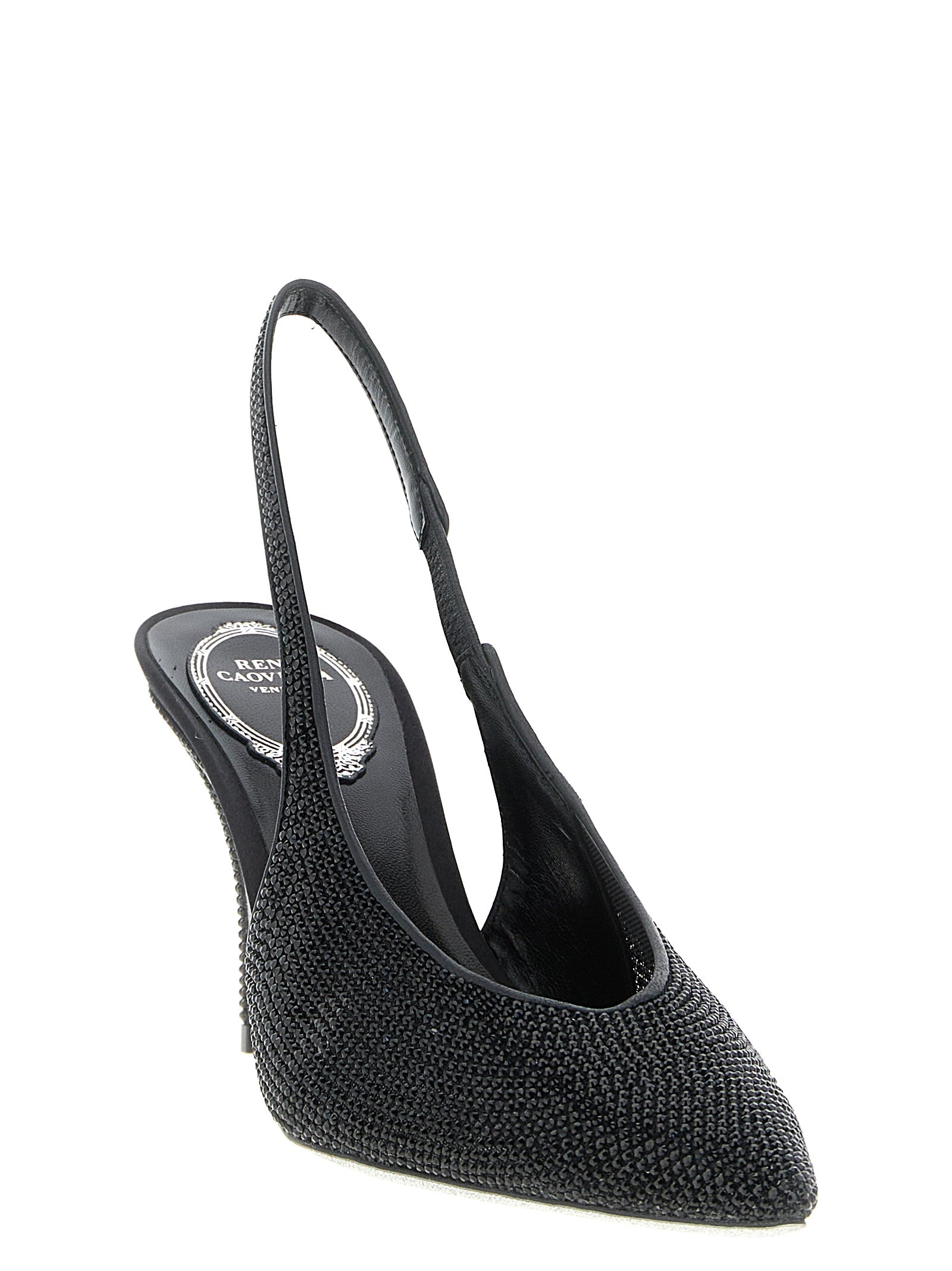 RENE CAOVILLA Black Glass High Heel Pumps