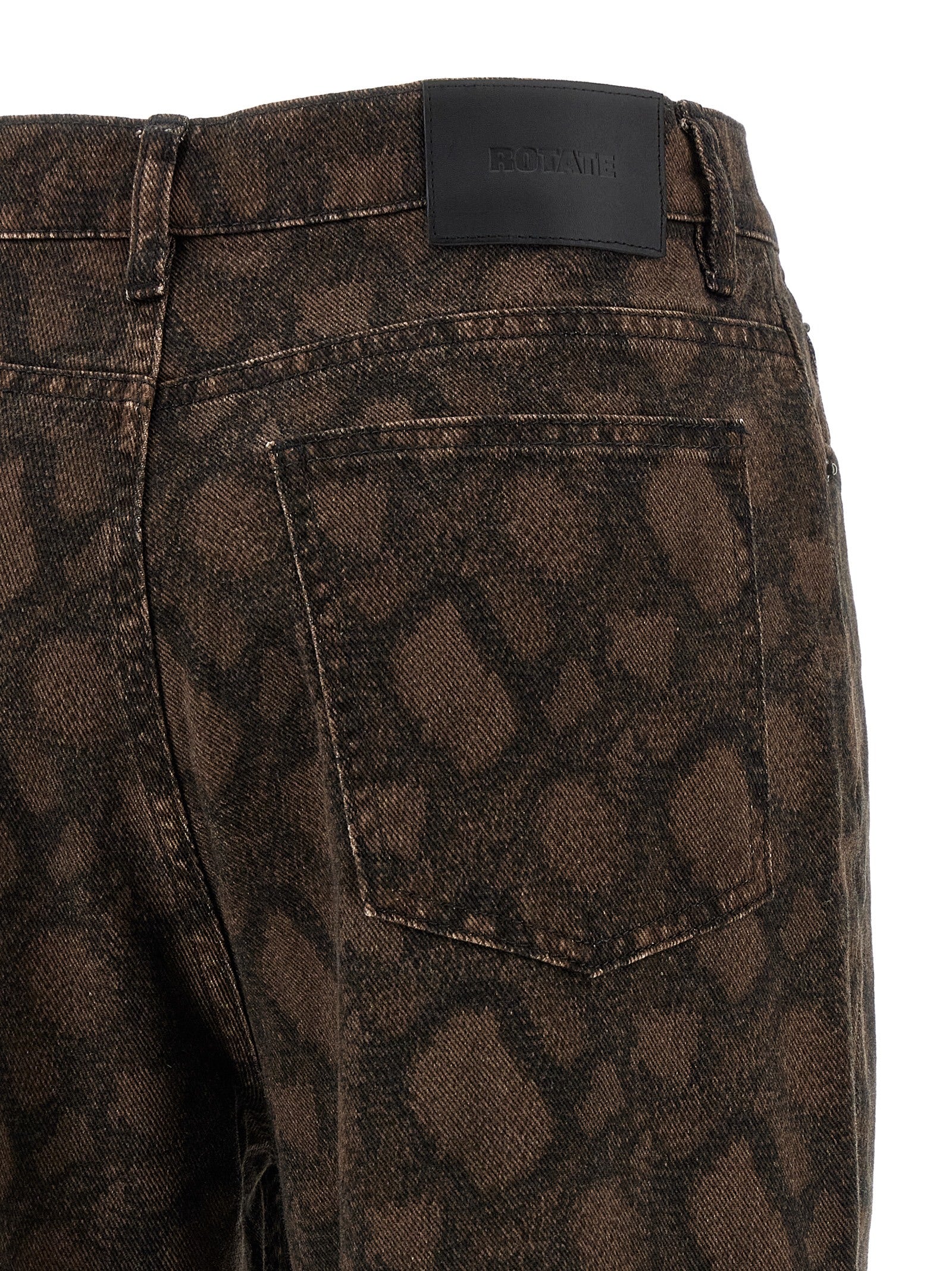 ROTATE BIRGER CHRISTENSEN Brown Cotton Straight-Leg Jeans