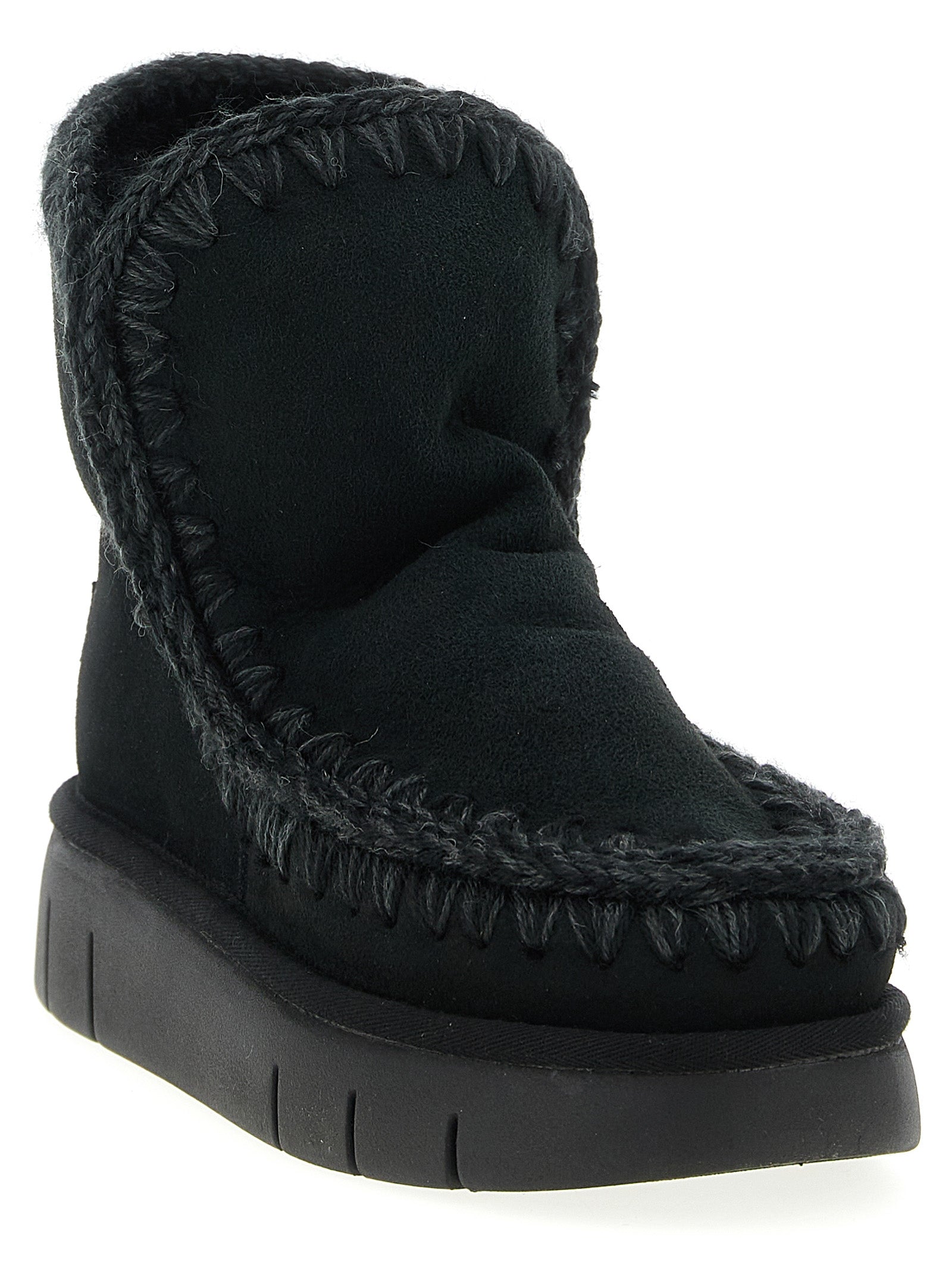 Mou Black Lamb Leather Ankle Boots