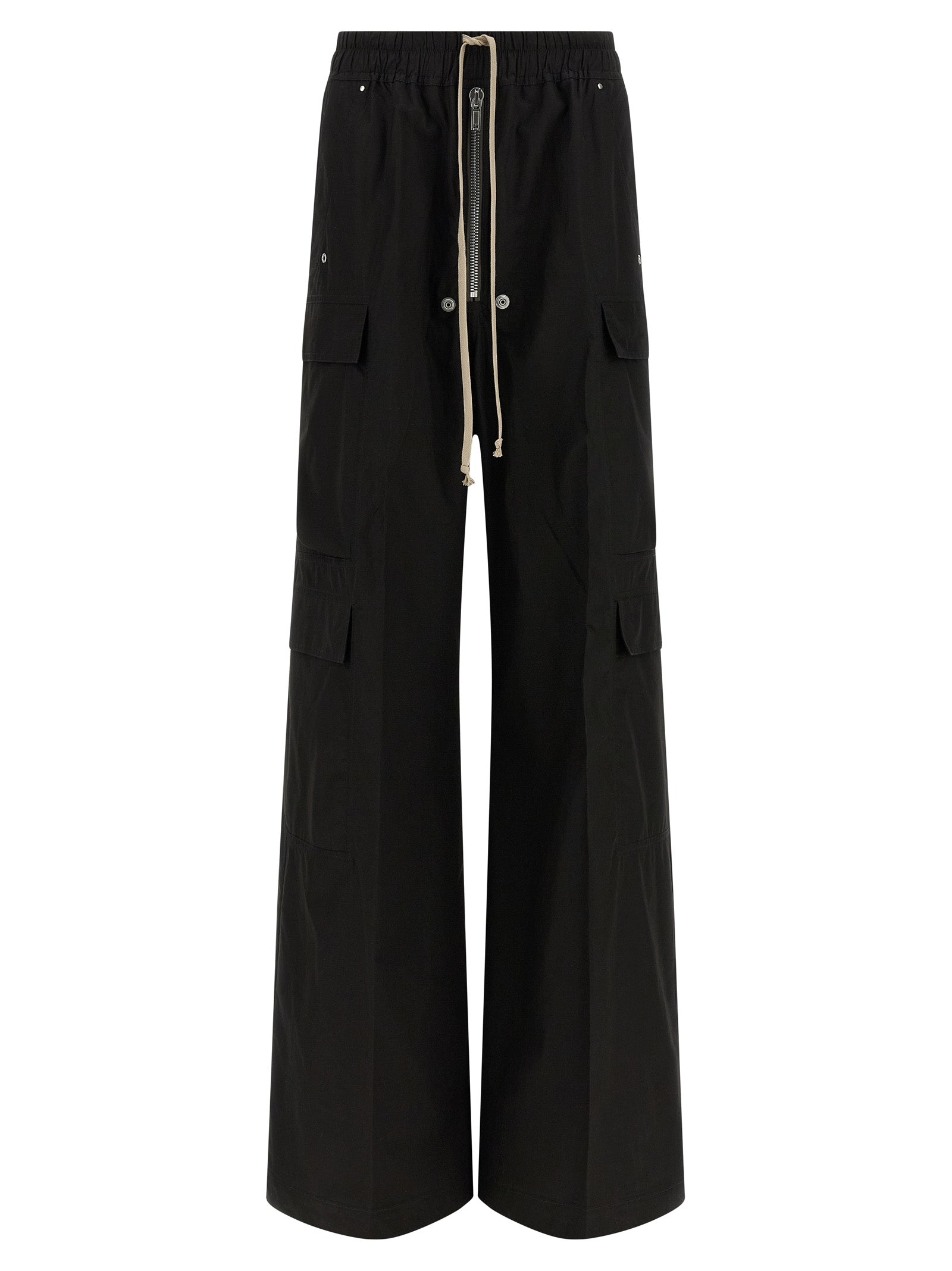Rick Owens Black Cotton Cargo Pants