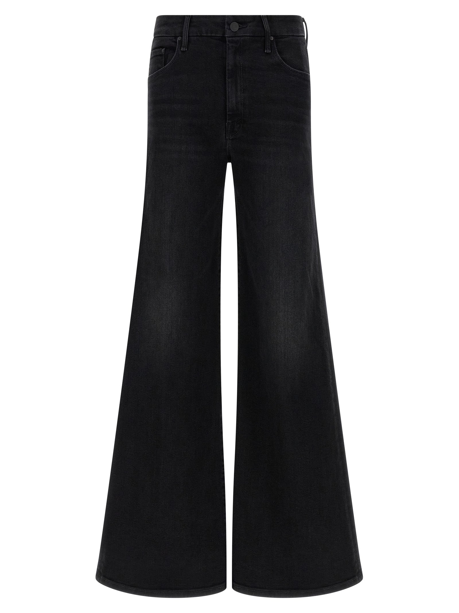 Mother Denim Black Cotton Flared Jeans