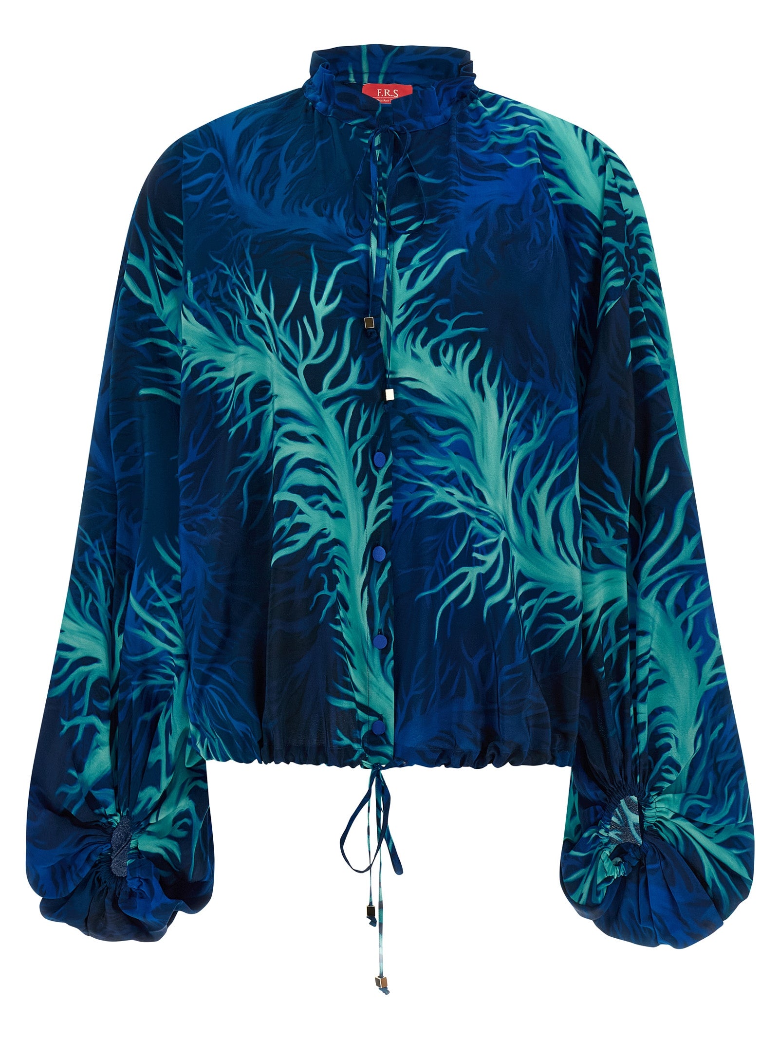 F.R.S. - FOR RESTLESS SLEEPERS Blue Silk Blouse